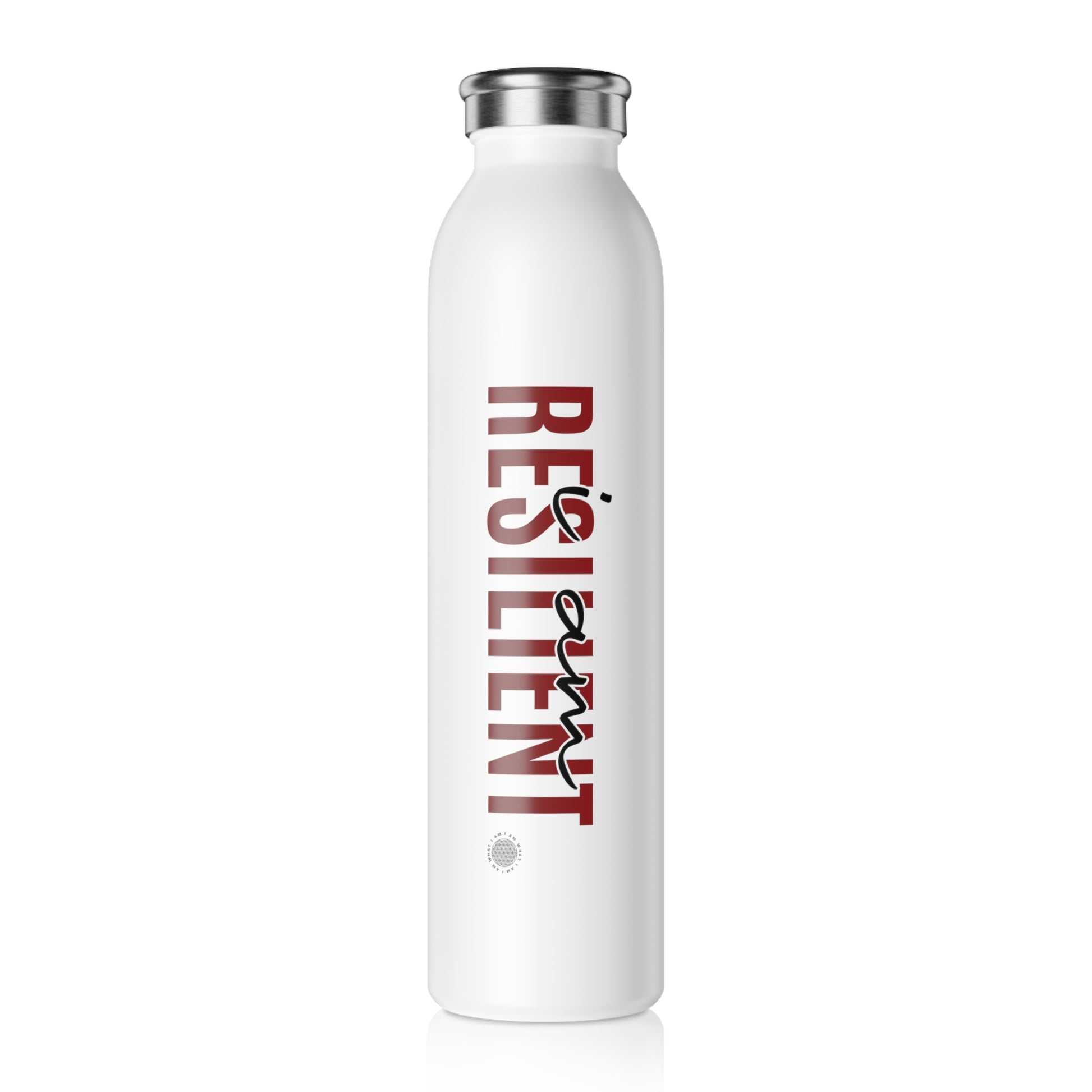 I Am Resilient 20 oz water bottle white