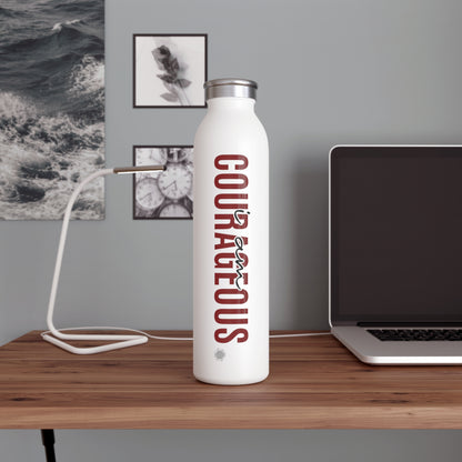 Our I Am Courageous affirmation water bottle is one of our positive affirmations for mental health. Positive thinking keeps our mindset happy and healthy. This personalized water bottle was designed to become your favorite canvas of expression.