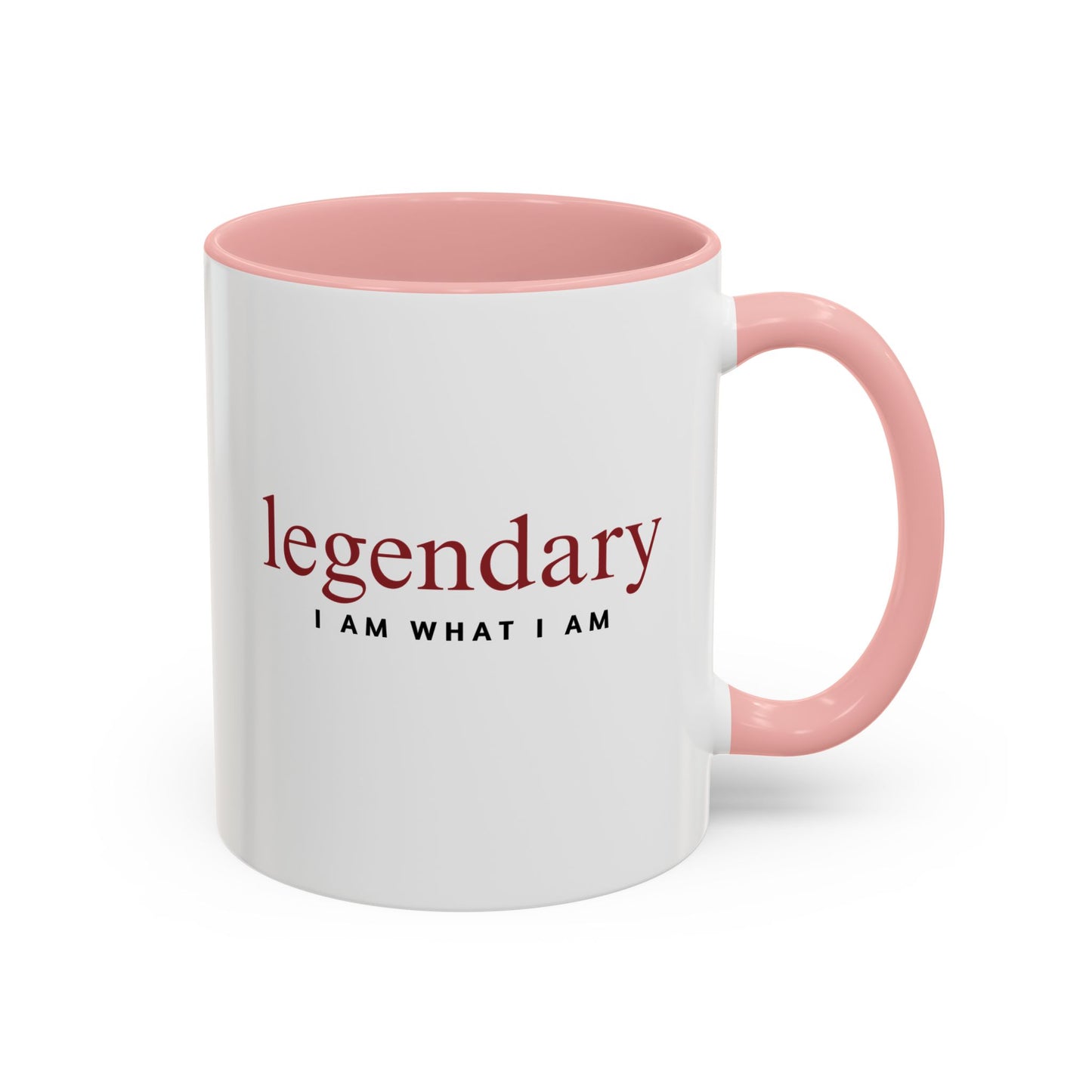 pink and white legendary 11 oz mug