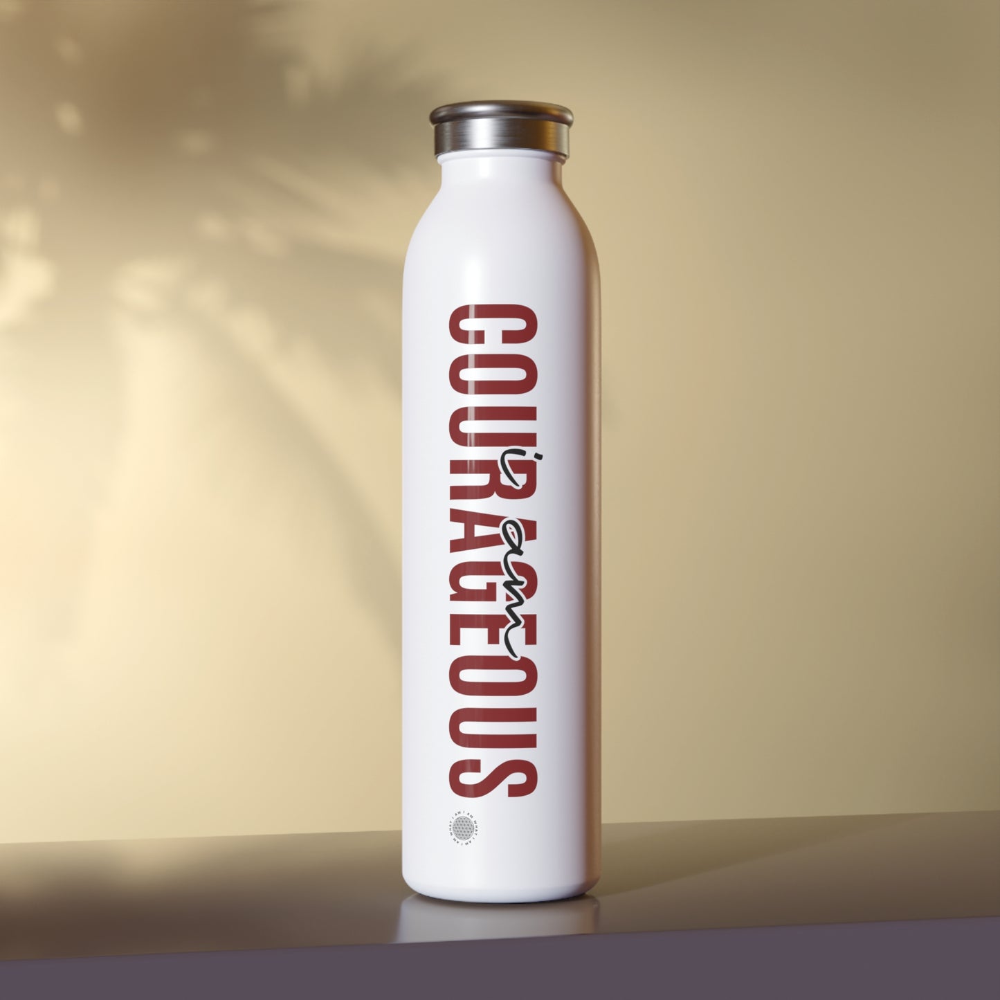 Our I Am Courageous affirmation water bottle is one of our positive affirmations for mental health. Positive thinking keeps our mindset happy and healthy. This personalized water bottle was designed to become your favorite canvas of expression.