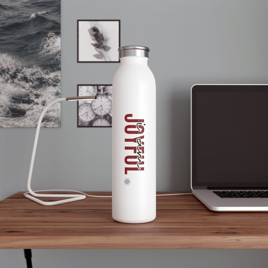 I Am Joyful 20 oz water bottle white