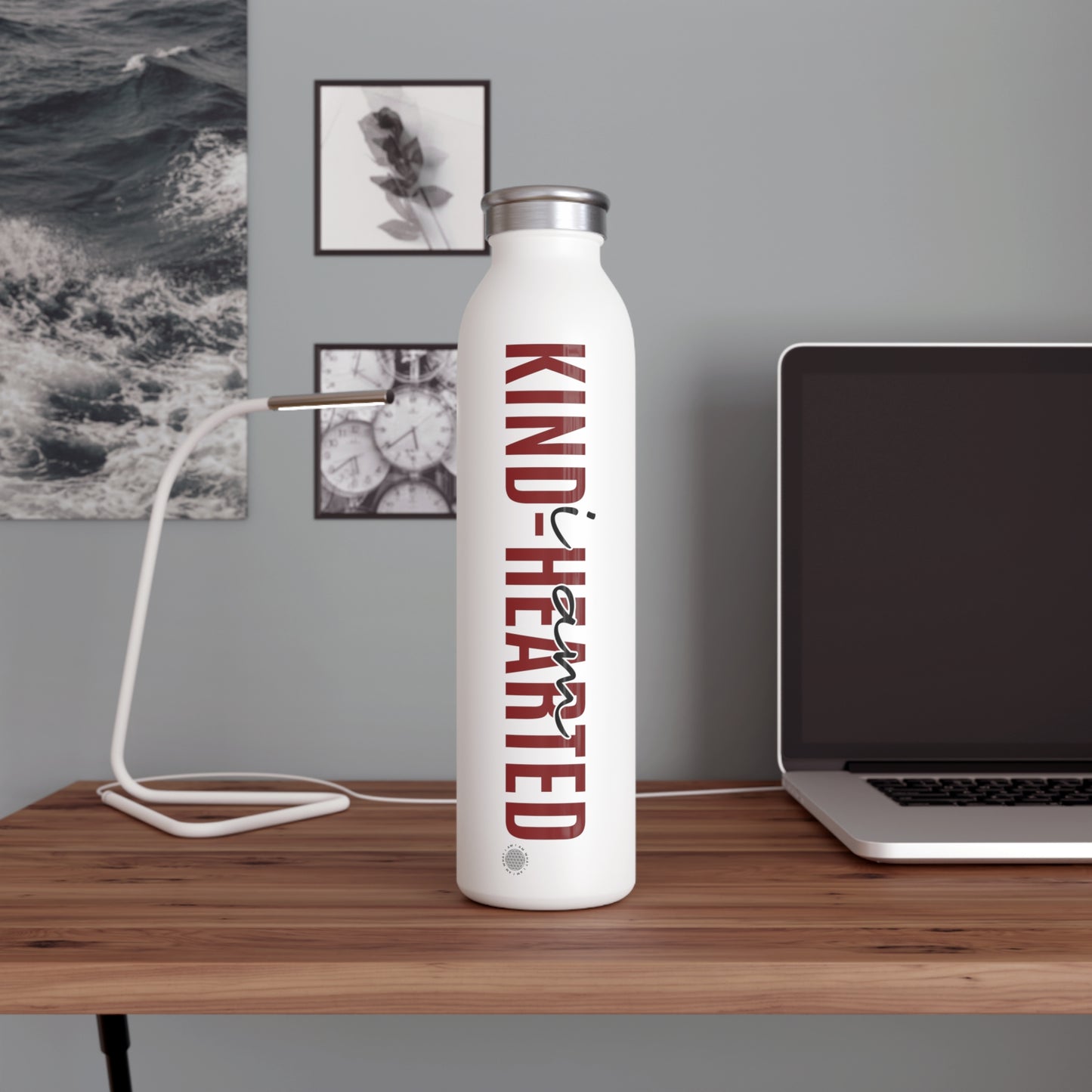 I Am Kind- Hearted 20 oz water bottle white