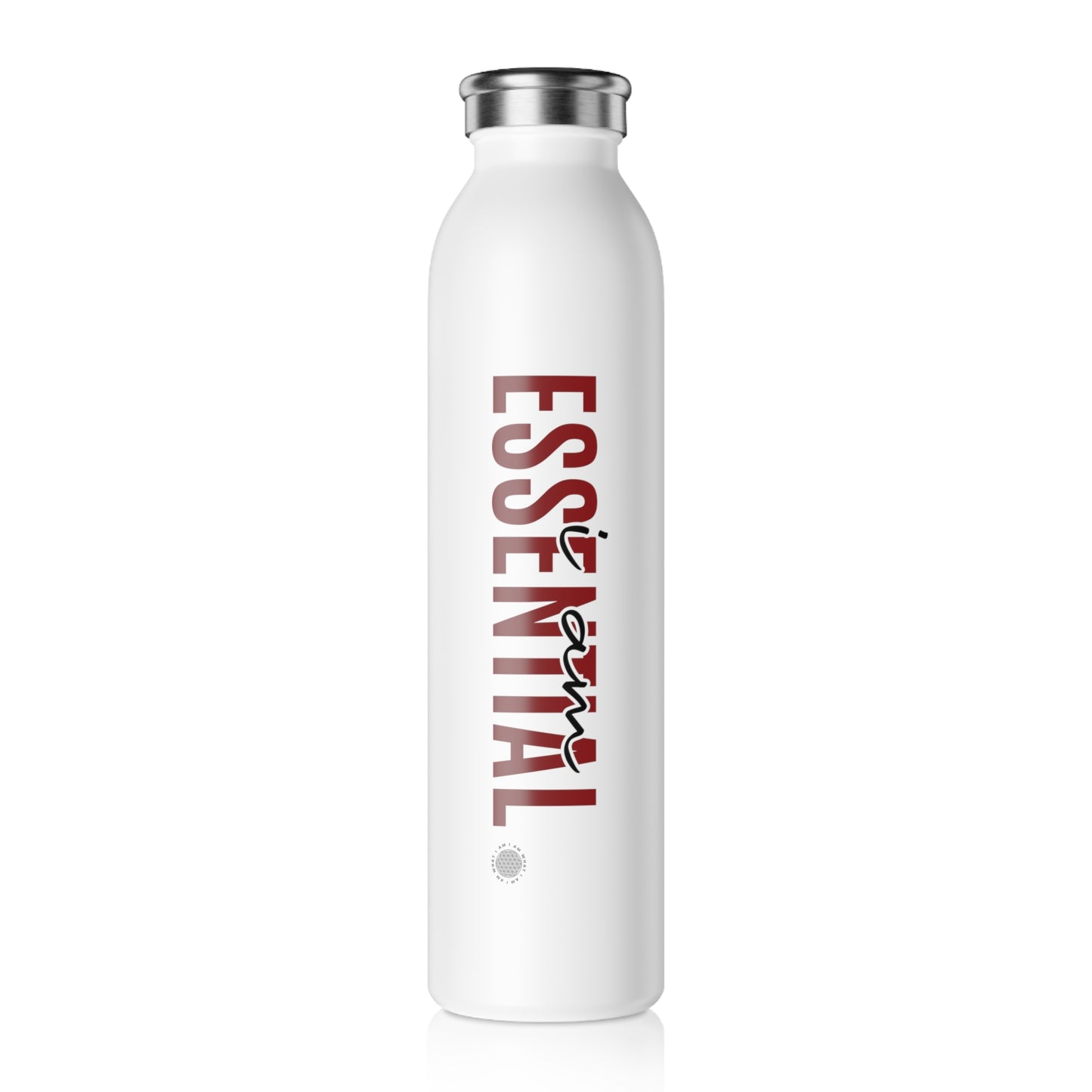 I Am Essential 20 oz water bottle white