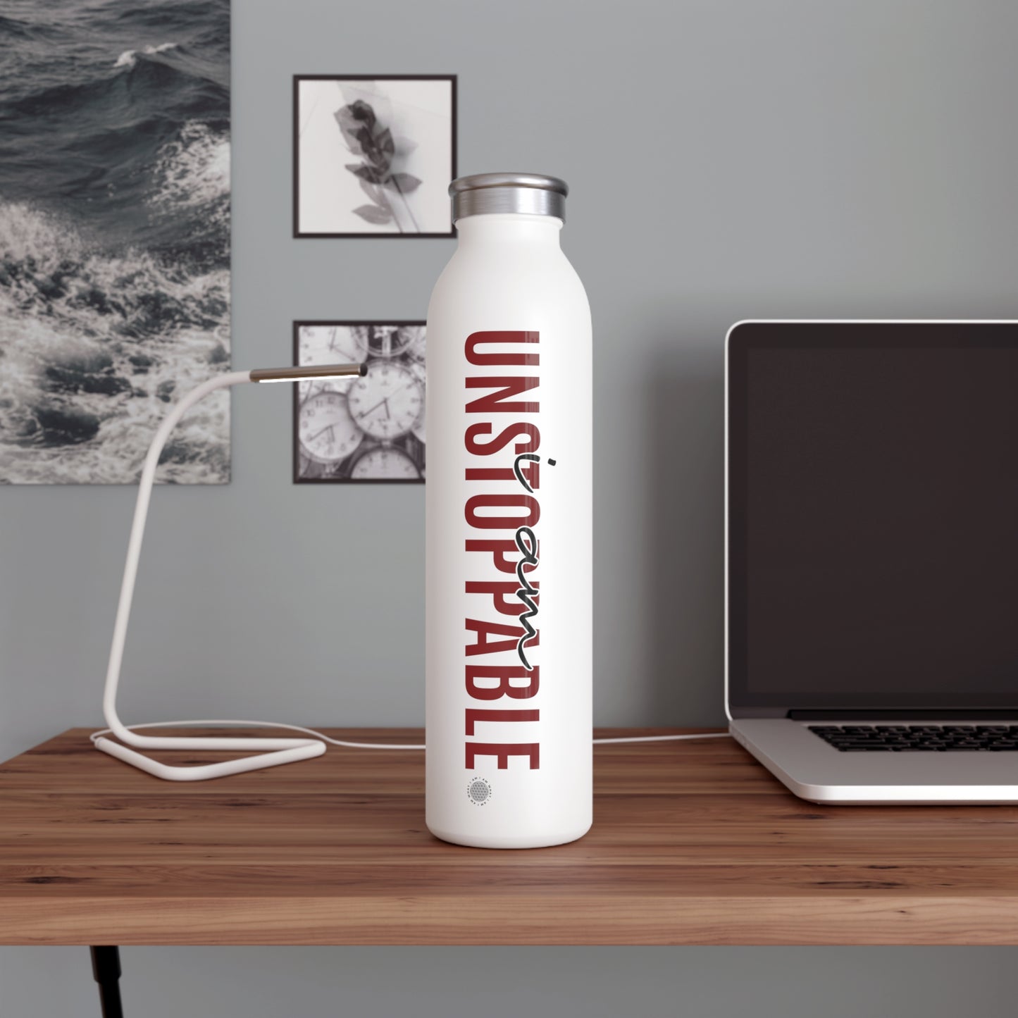 Our I Am Unstoppable affirmation water bottle is perfect for reminding you that nothing will get in your way. Motivational quotes are great to keep you on track. This personalized water bottle was designed to become a creator’s favorite canvas of expression.