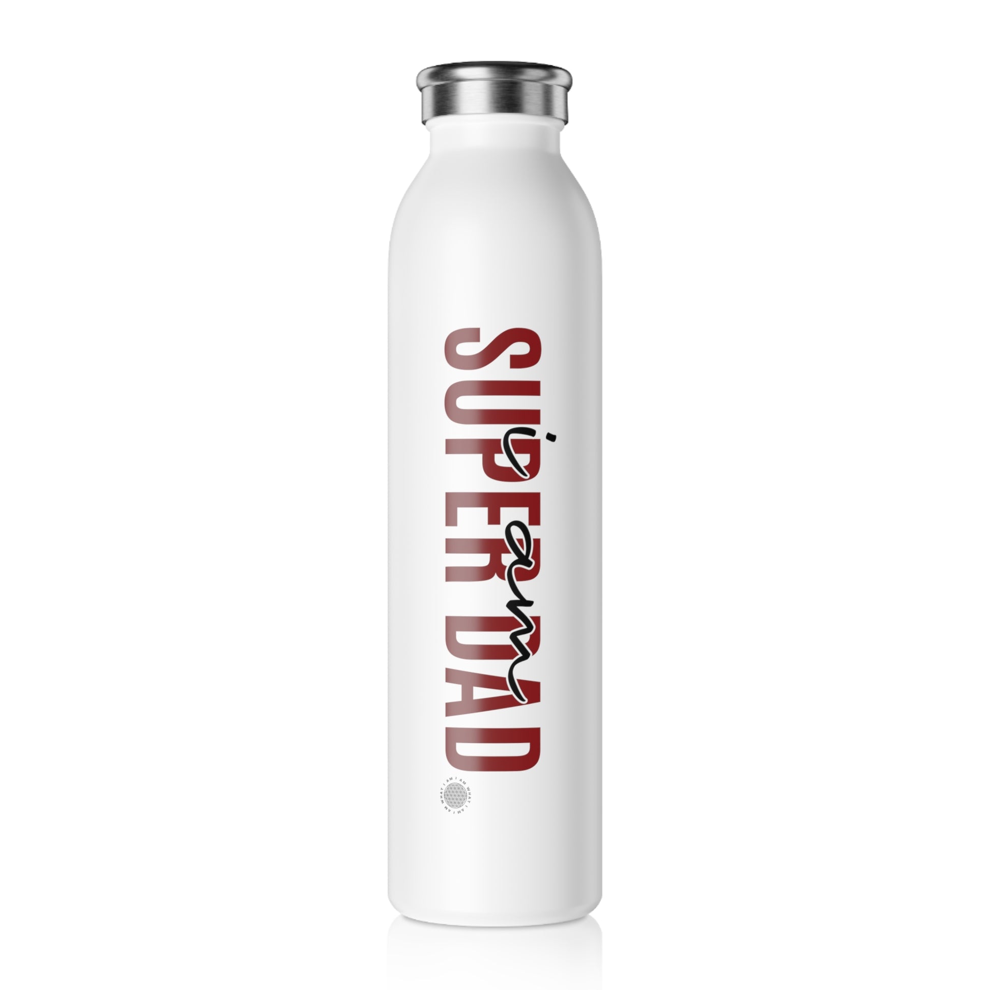 I Am Super Dad 20 oz water bottle white.