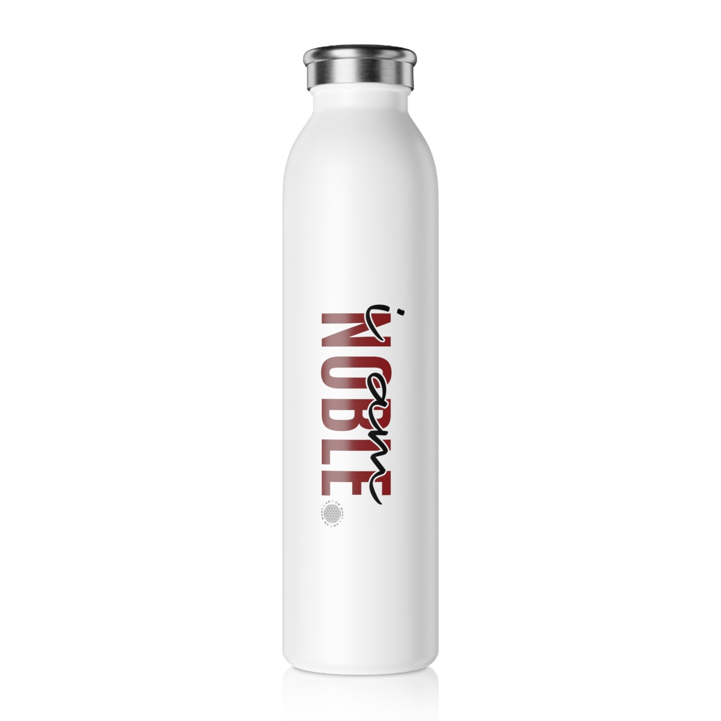 I Am Noble 20 oz water bottle white