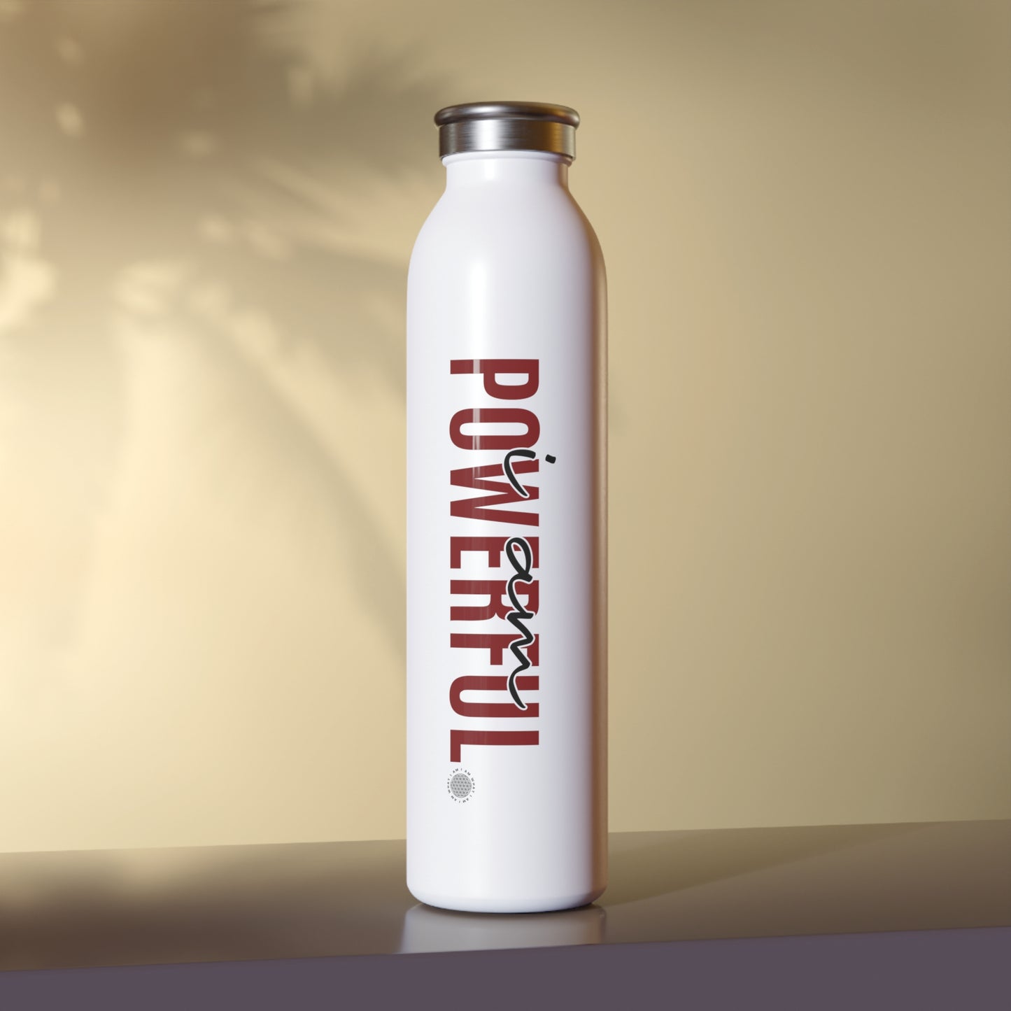 Our I Am Powerful affirmation water bottle is one of our positive affirmations for mental health. Positive thinking keeps our mindset happy and healthy. This personalized water bottle was designed to become a creator’s favorite canvas of expression.