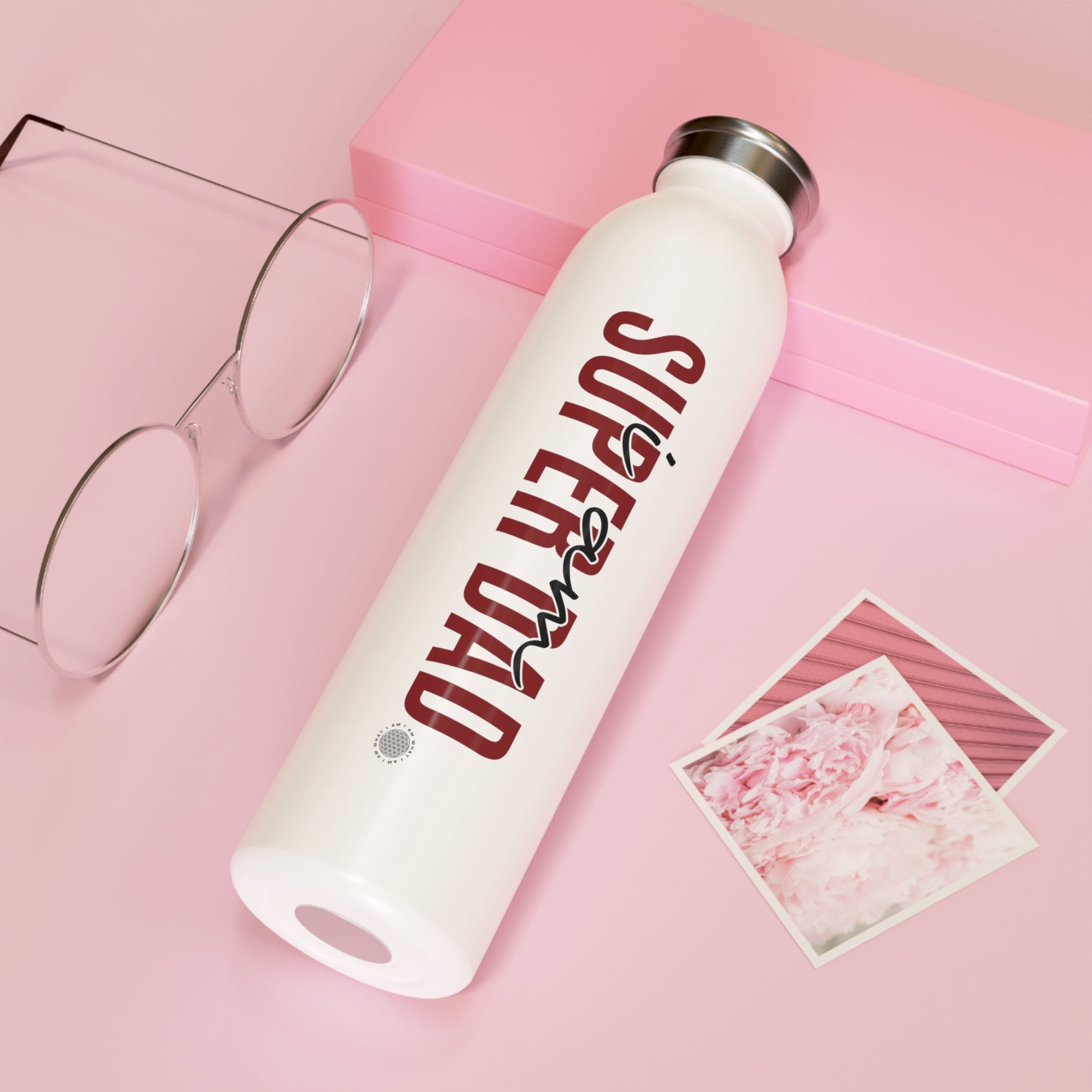 I Am Super Dad 20 oz water bottle white