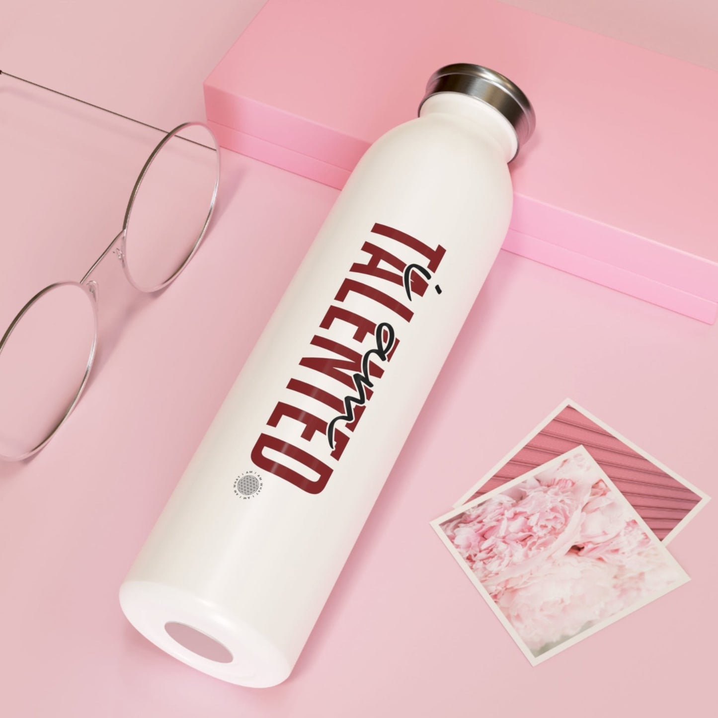 I Am Talented 20 oz water bottle white