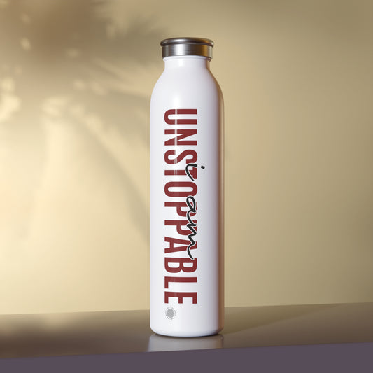I Am Unstoppable 20 oz water bottle white
