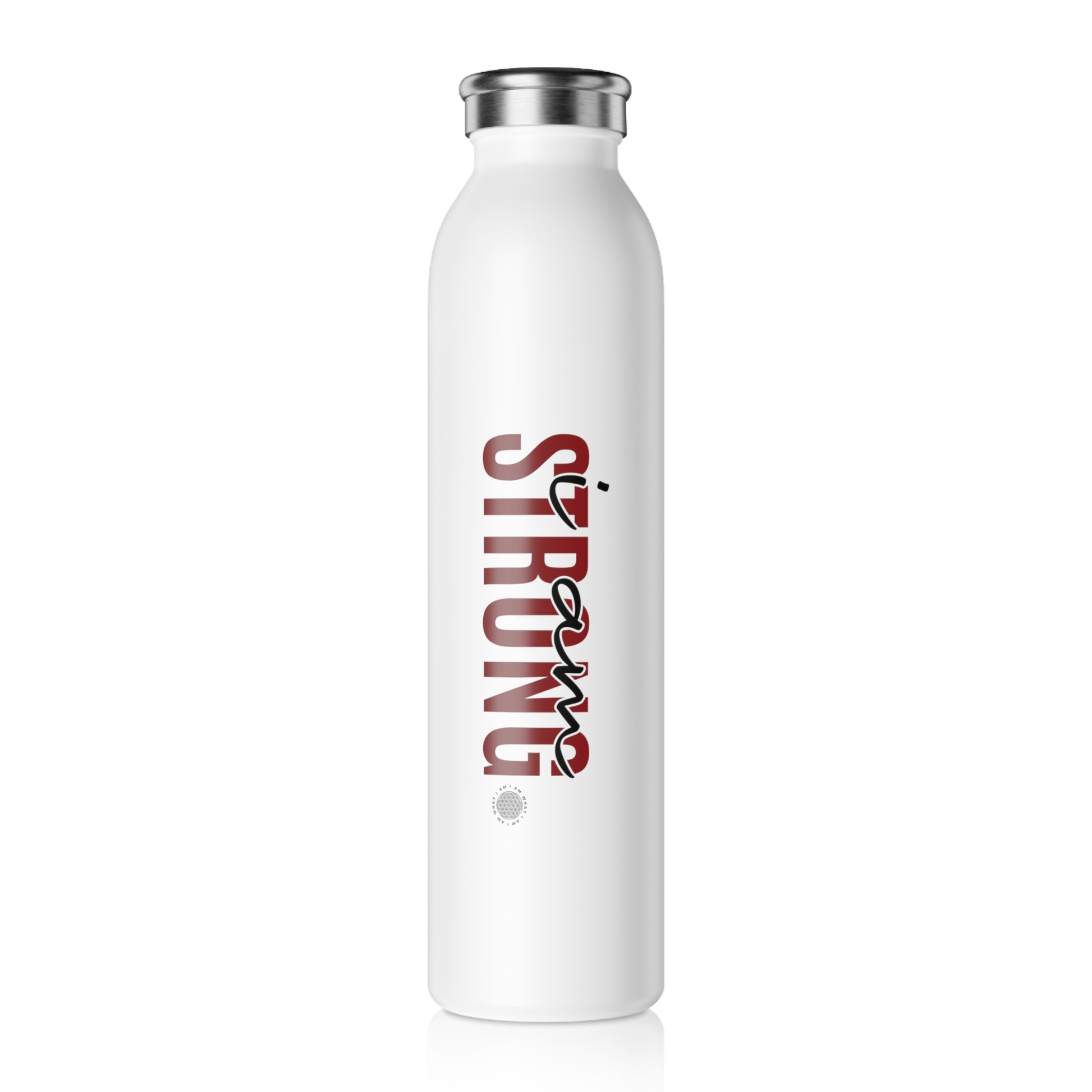 I Am Strong 20 oz water bottle white