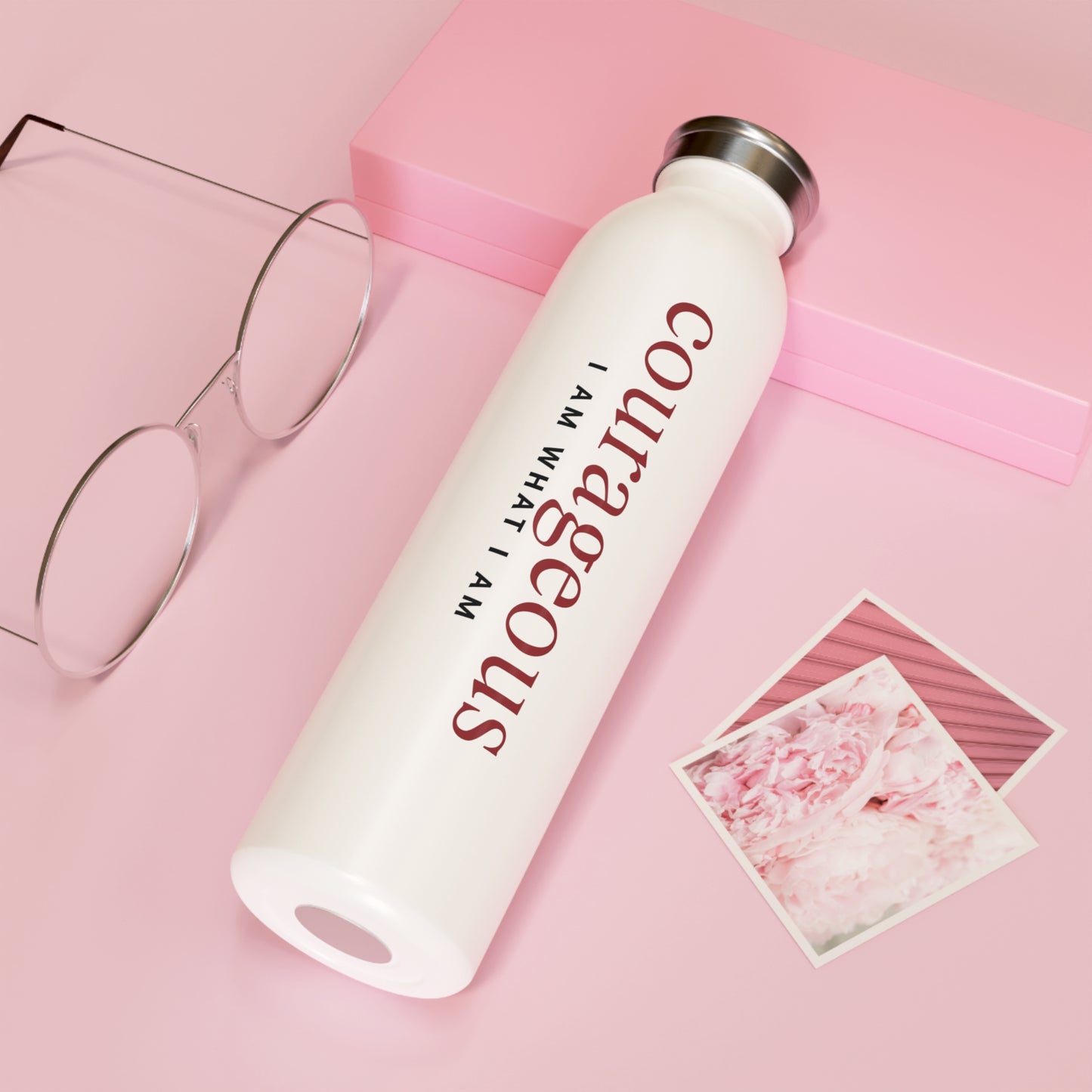 Courageous Affirmation Slim Water Bottle