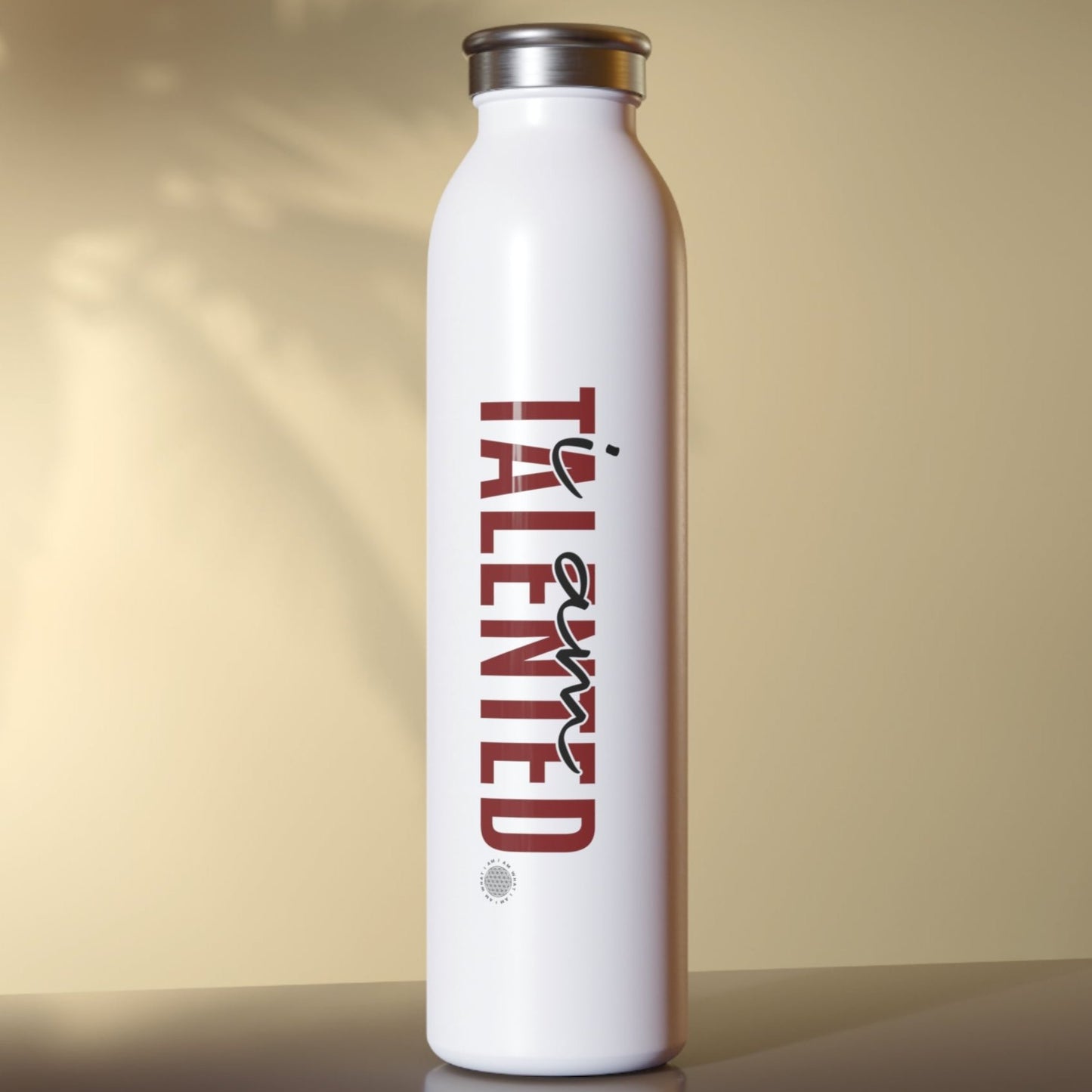 I Am Talented 20 oz water bottle white