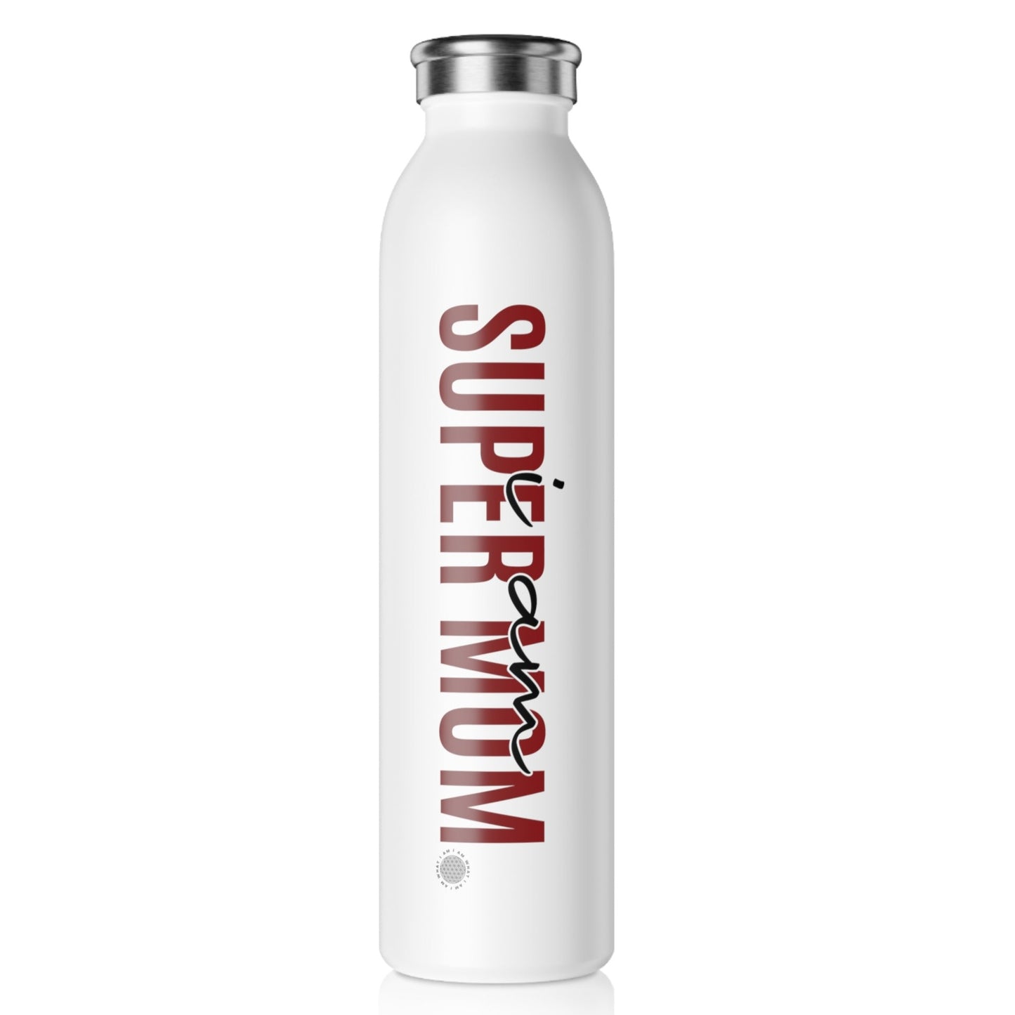 I Am Super Mom 20 oz water bottle white