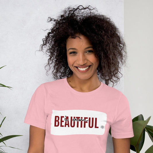 I Am Beautiful Adult Unisex T-Shirt pink
