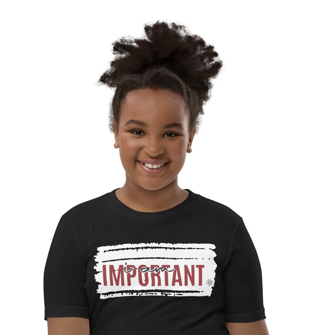 Our ‘I Am Important’ affirmation youth t-shirt describes your son or daughter who stands out when he or she enters the room. They are the center of attention and want everyone to know so. Your child is the most important person in any room.
