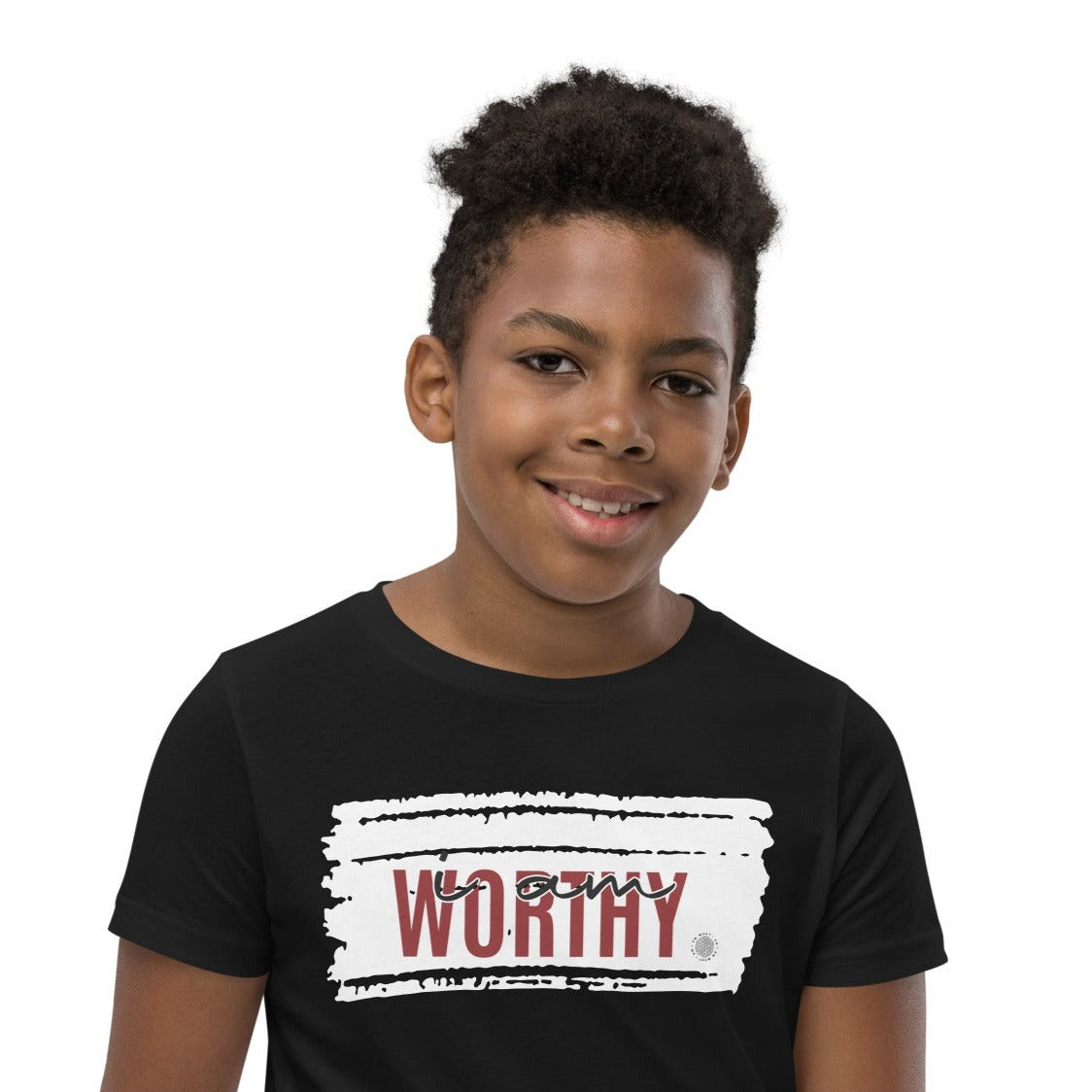 I Am Worthy Youth T-Shirt black