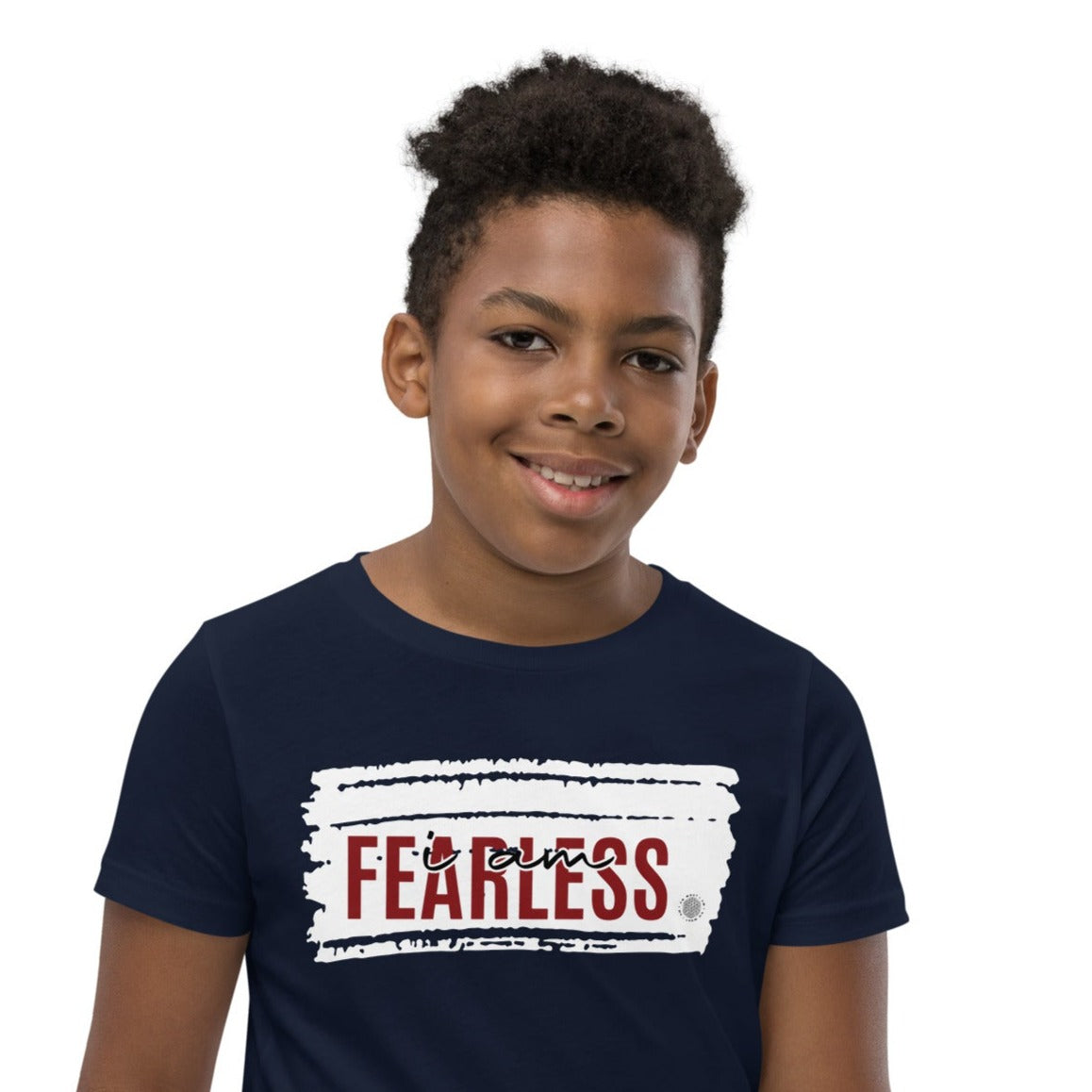 Our ‘I Am Fearless’ affirmation youth t-shirt describes your son or daughter who is set on rock climbing, snowboarding or joining the debate team. Your child has no fear. Motivational quotes build their confidence.
