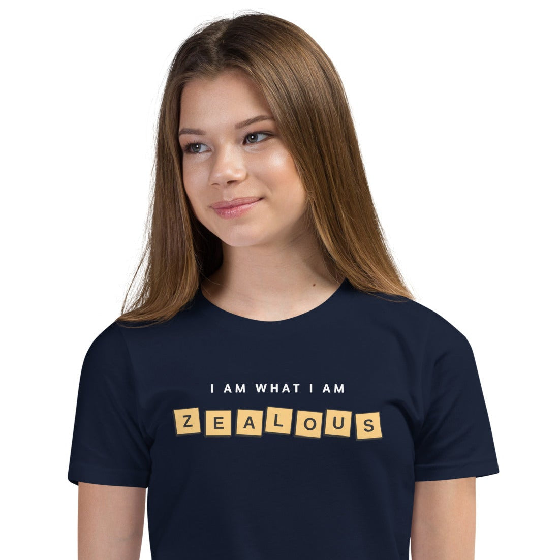 I am Zealous youth navy blue t-shirt