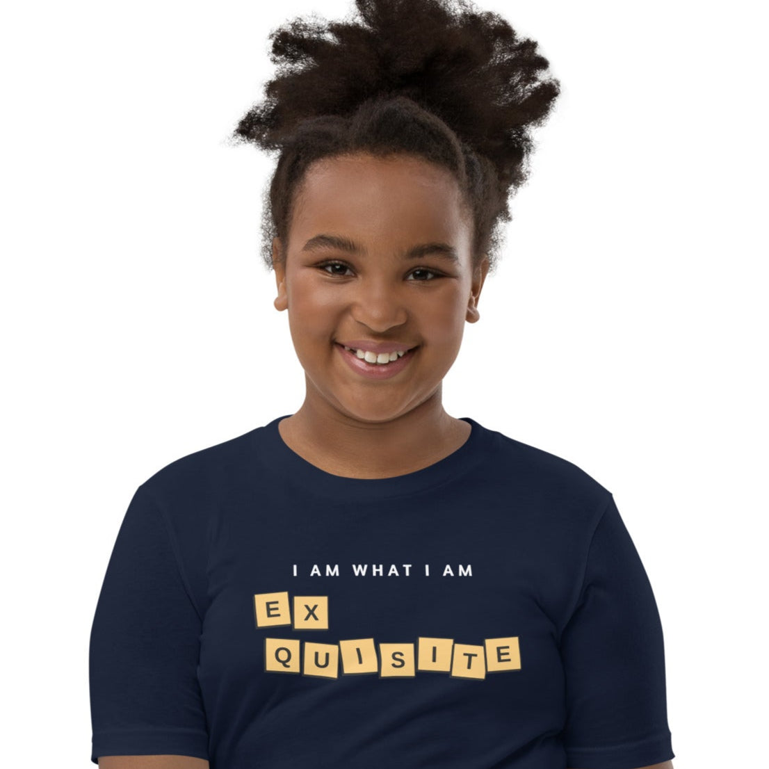 I am Exquisite youth navy blue t-shirt