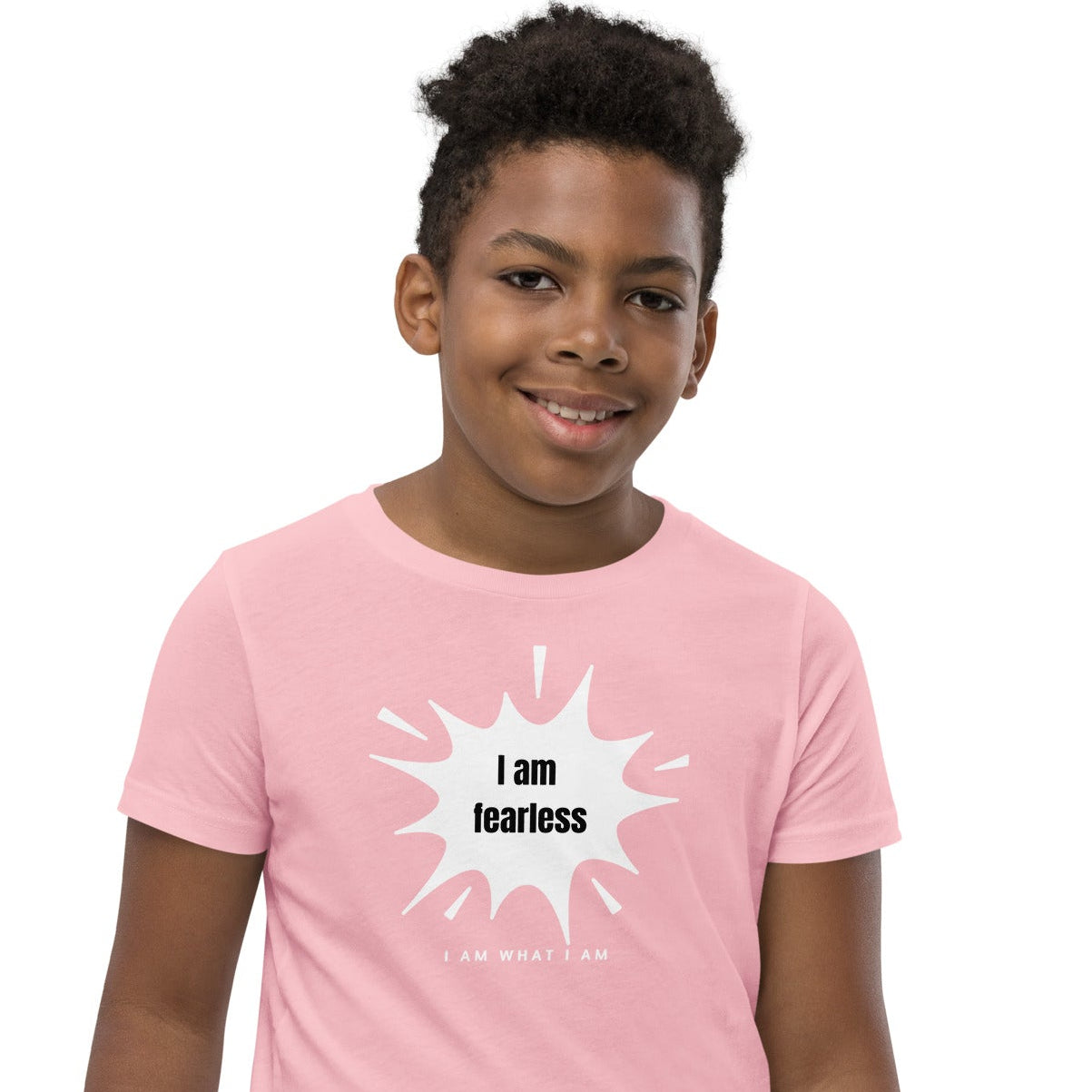 i am fearless youth tee pink