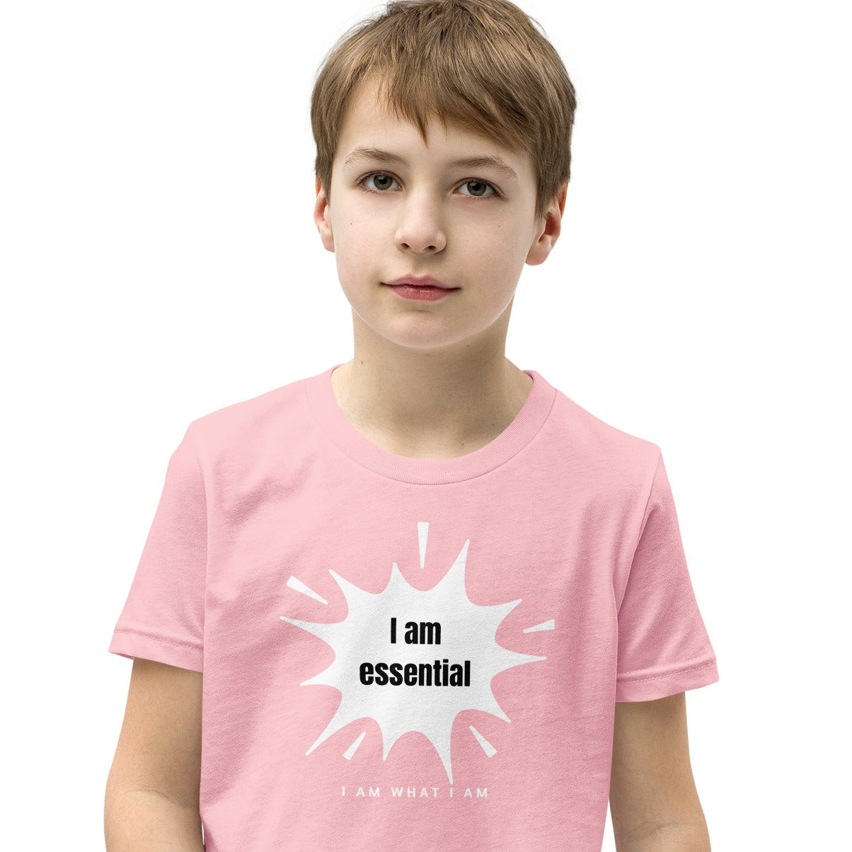i am essential youth tee pink