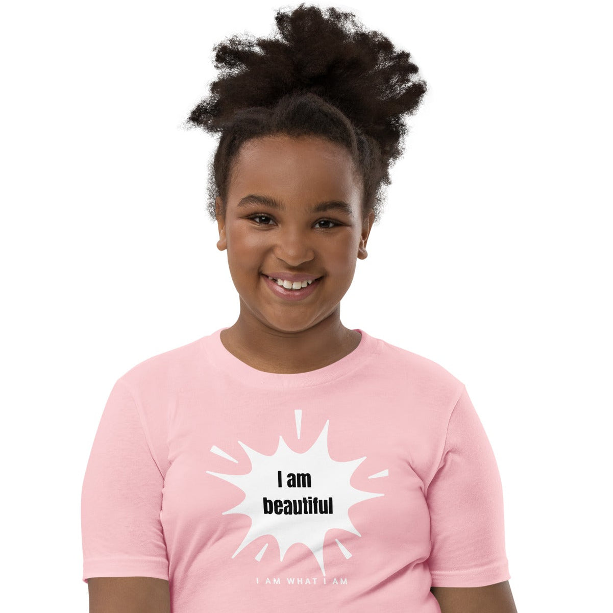 i am beautiful youth tee pink