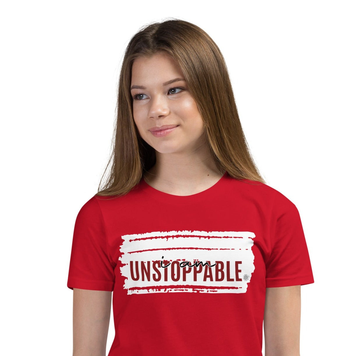 I Am Unstoppable Youth T-Shirt red