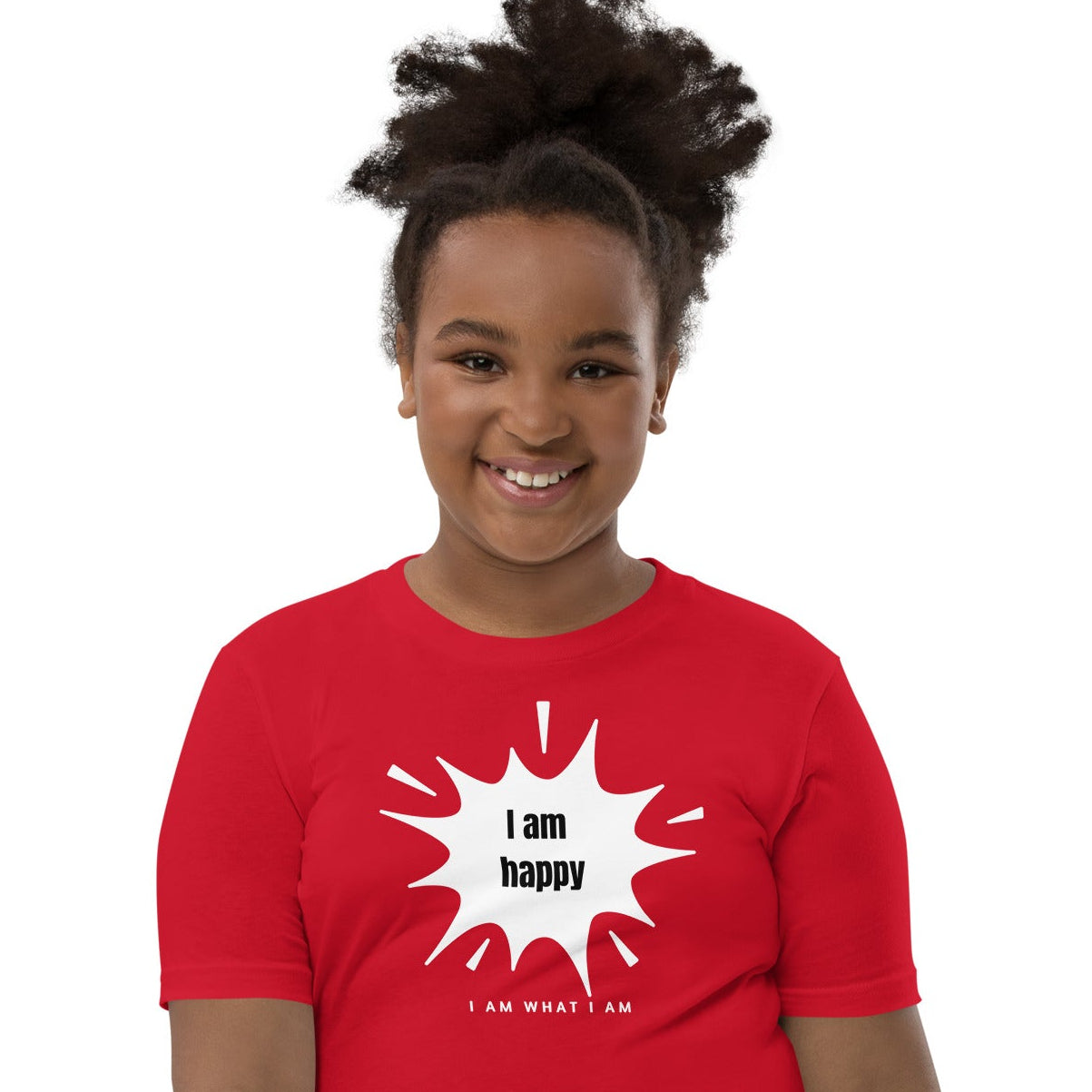 i am happy youth tee red