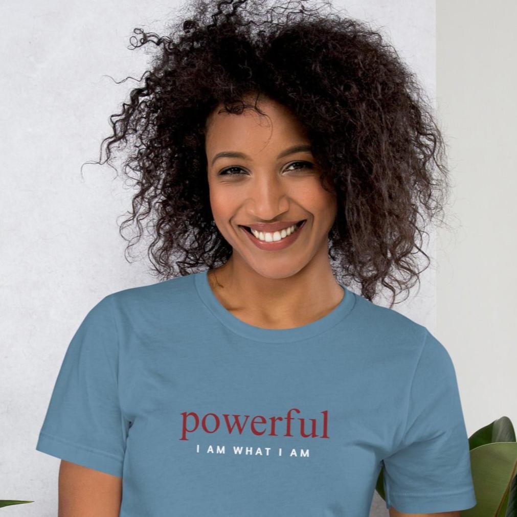 Powerful unisex t-shirt blue