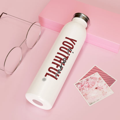 Our I Am Youthful Slim Water Bottle is the perfect companion for your active lifestyle. This sleek and stylish water bottle is designed to fit comfortably in your hand and features a slim profile that fits easily into your bag or backpack