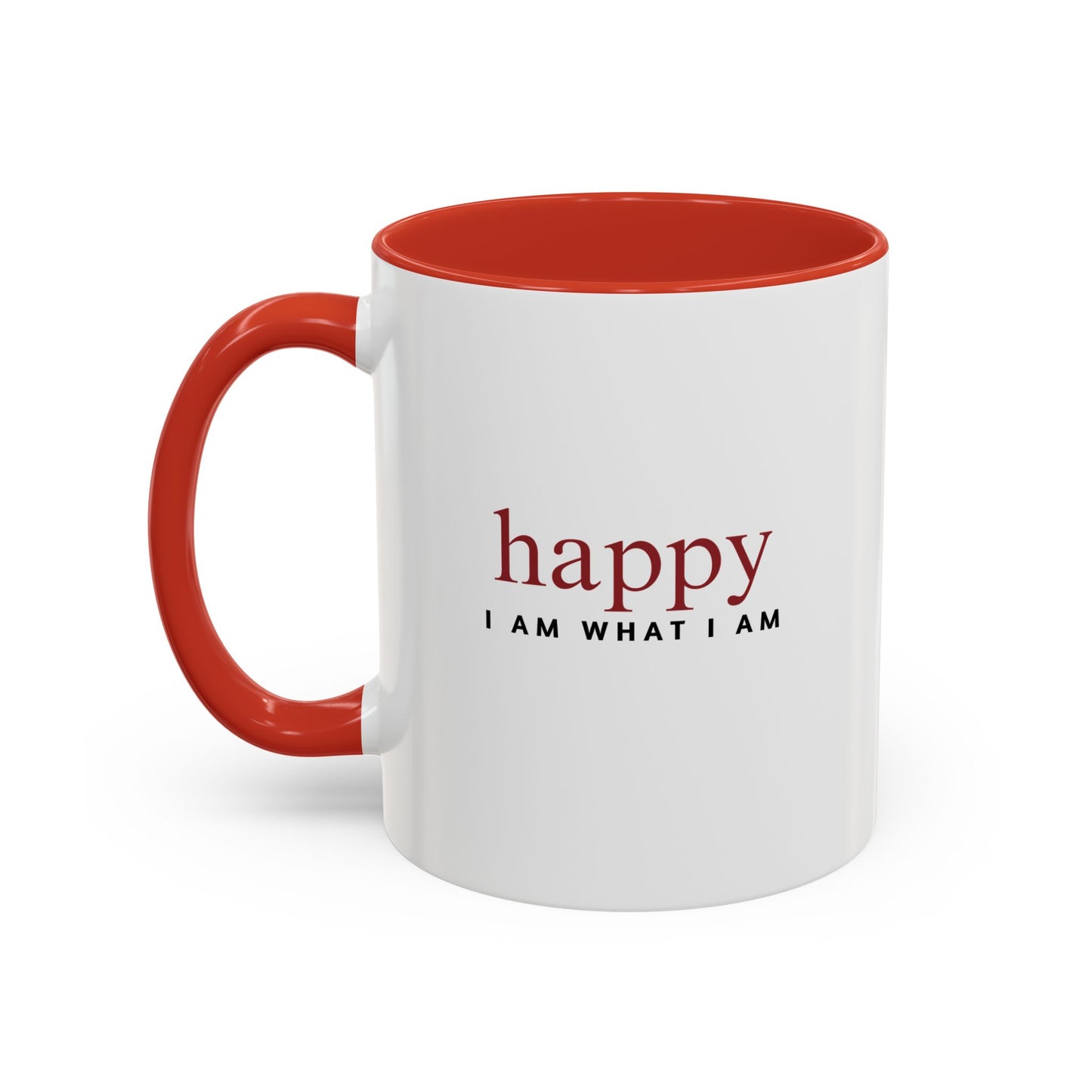 red and white happy 11 oz mug