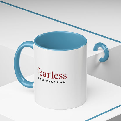 blue and white fearless 11 oz mug