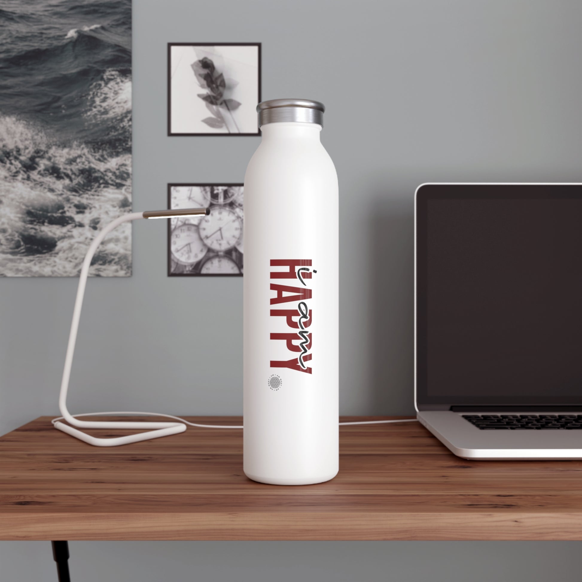 Our I Am Happy affirmation water bottle is one of our positive affirmations for mental health. Positive thinking keeps our mindset happy and healthy. This personalized water bottle was designed to become a creator’s favorite canvas of expression.