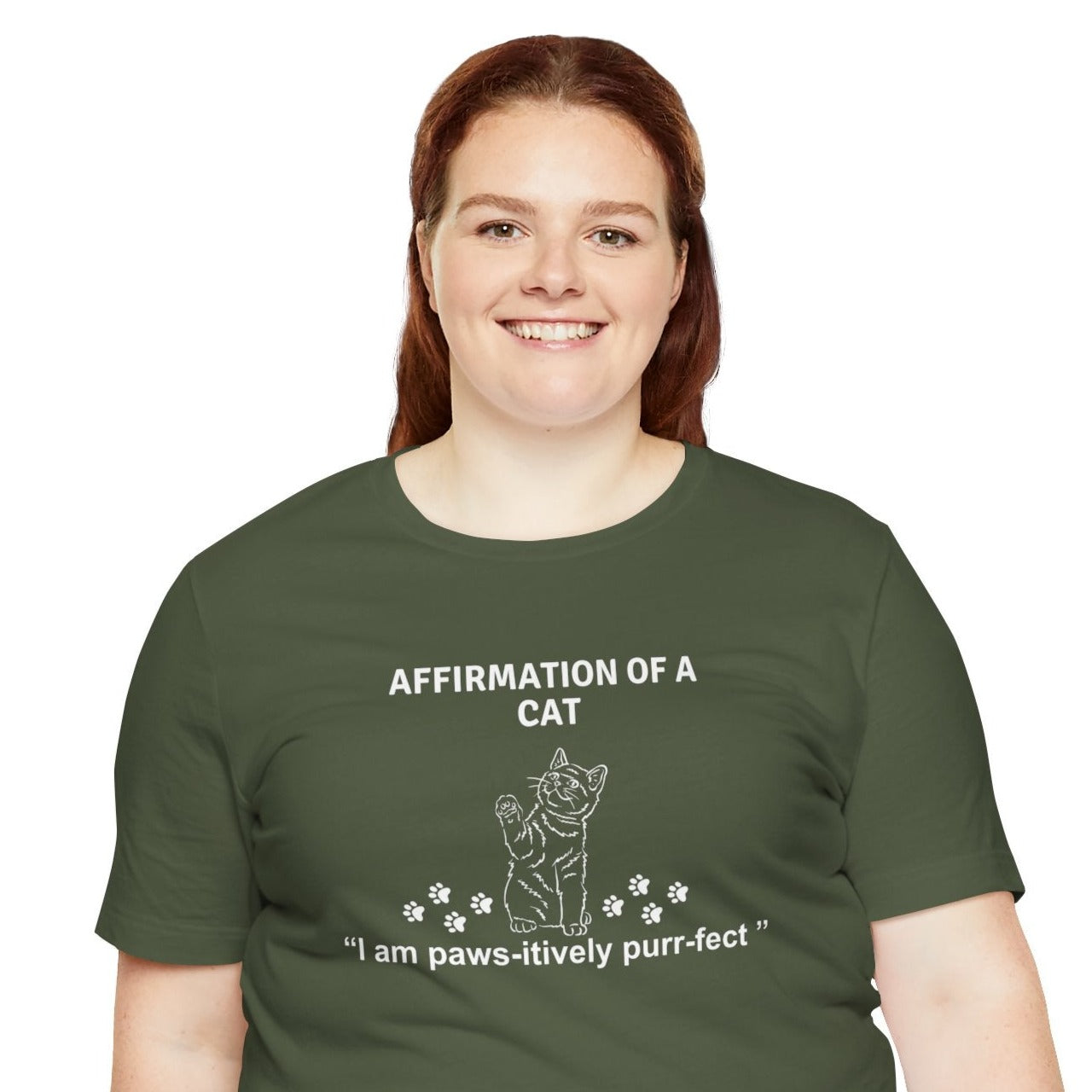 affirmation of a cat unisex t-shirt green