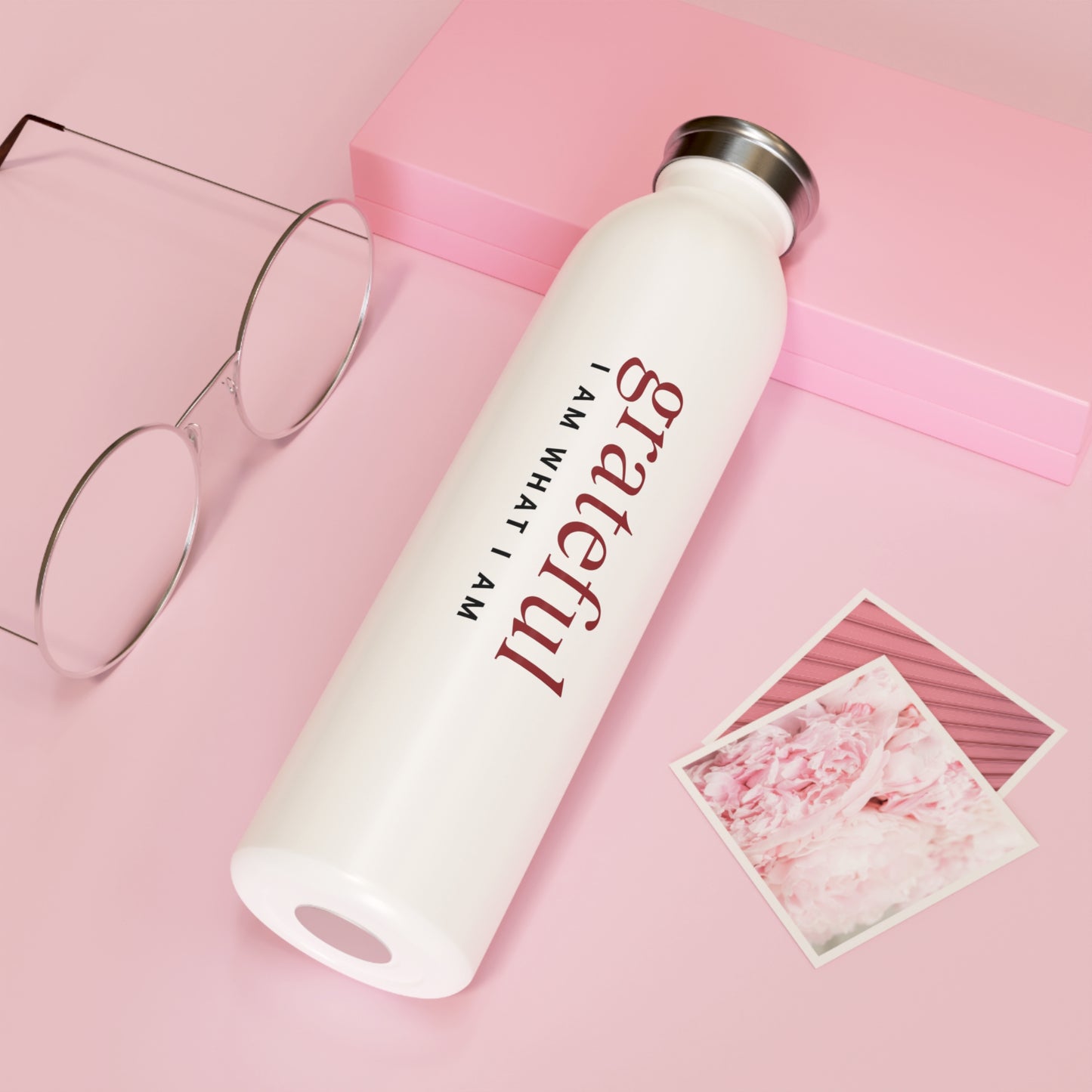 Grateful Affirmation Slim Water Bottle