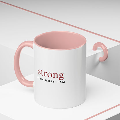 pink and white strong 11 oz mug