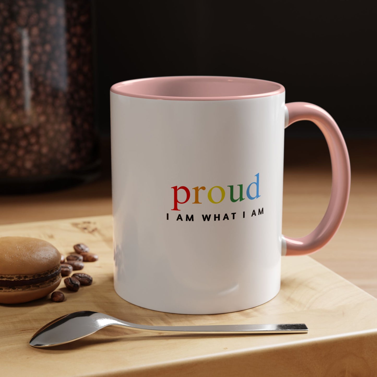 pink and white proud 11 oz mug