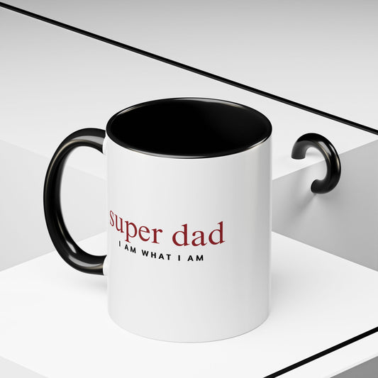 black and white super dad 11 oz mug