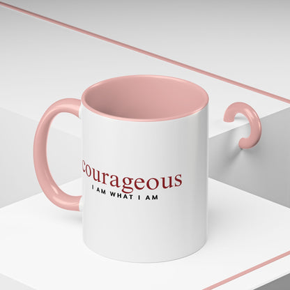 pink and white courageous 11 oz mug