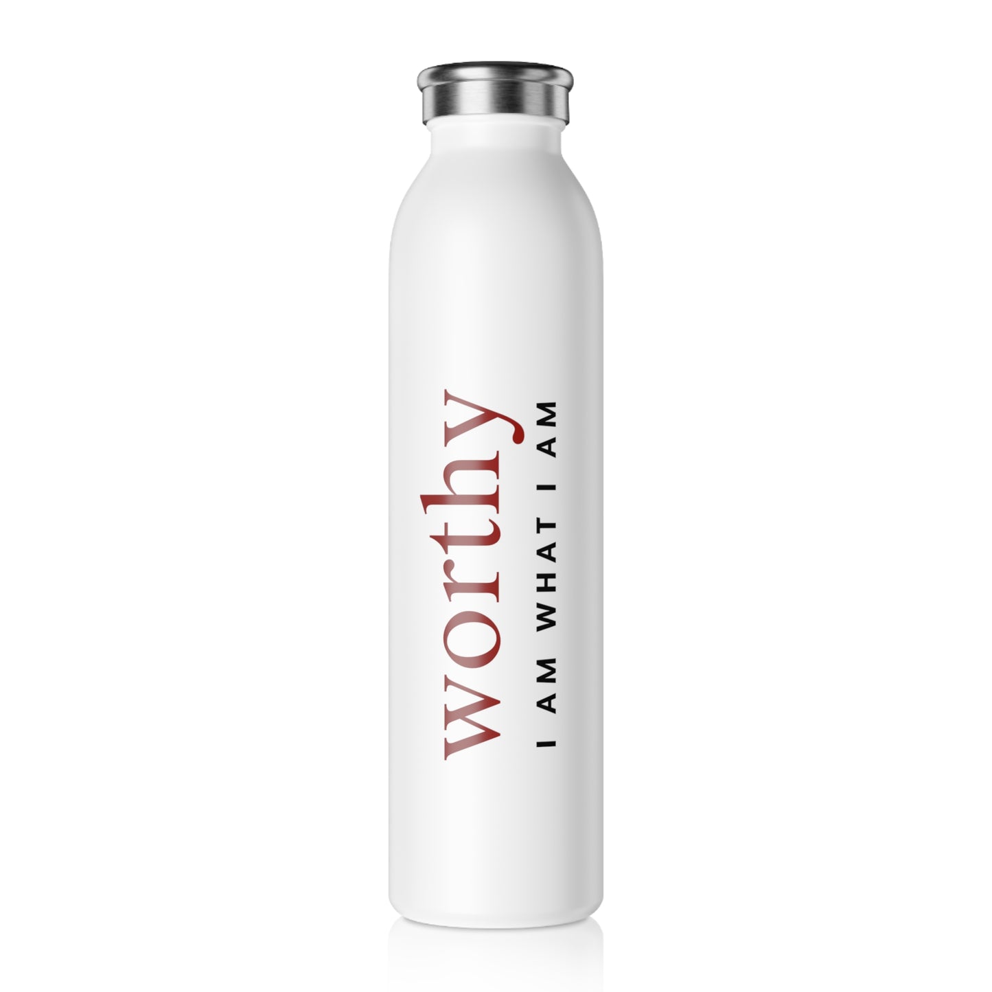 I Am Worthy 20 oz water bottle white