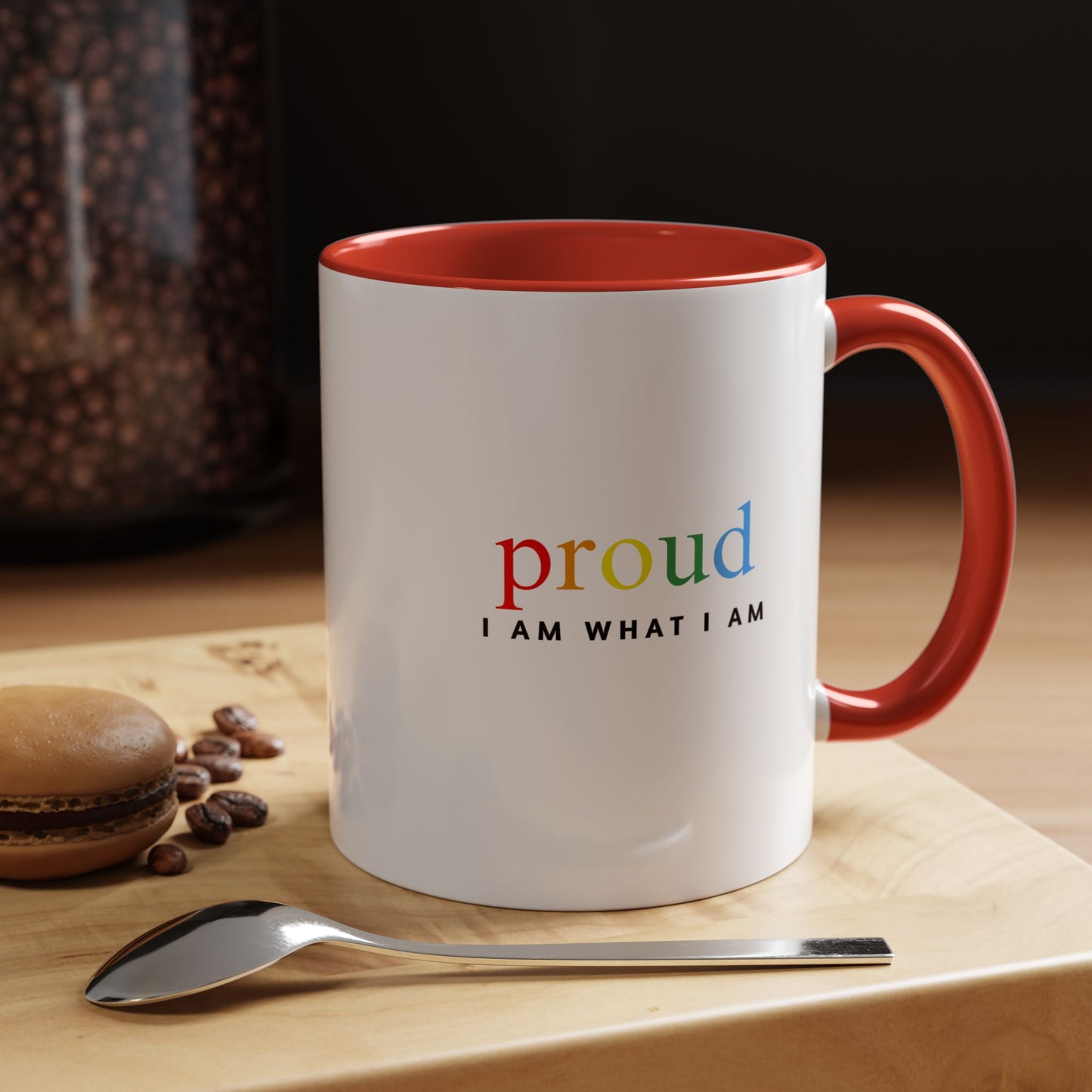 red and white proud 11 oz mug