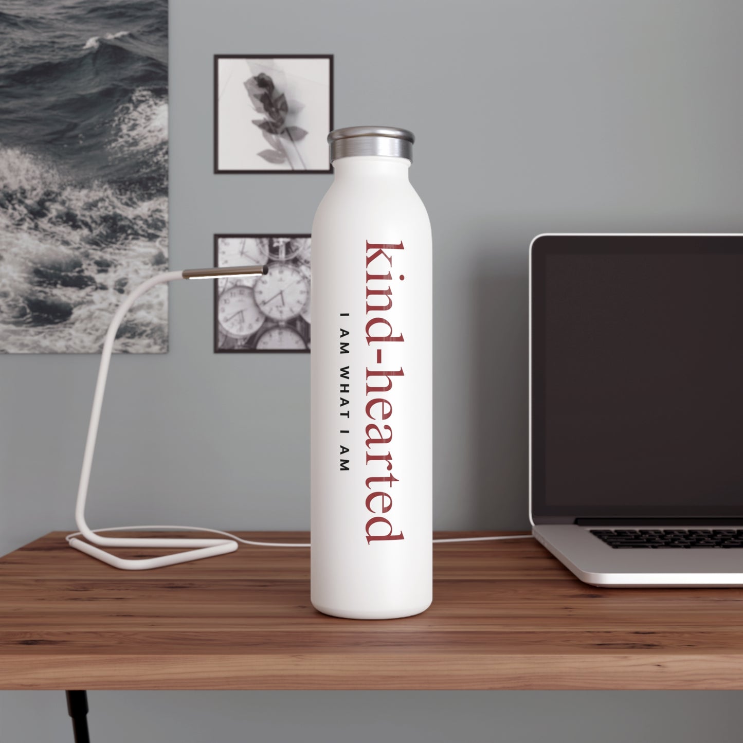 Kind-Hearted Affirmation Slim Water Bottle