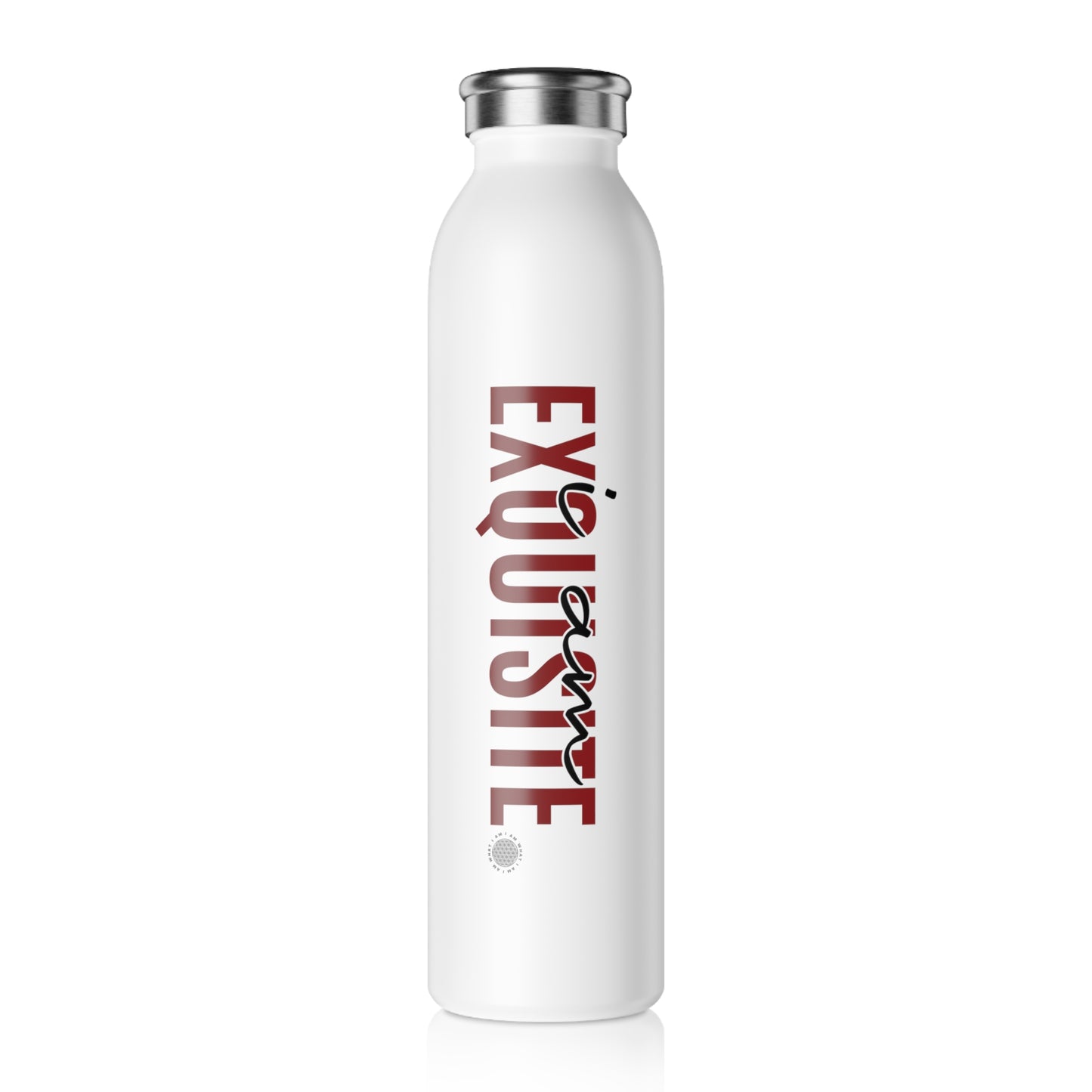 Our I Am Exquisite Slim Water Bottle is the perfect companion for your active lifestyle. This sleek and stylish bottle is designed to fit into any bag or pocket, making it easy to take with you wherever you go.