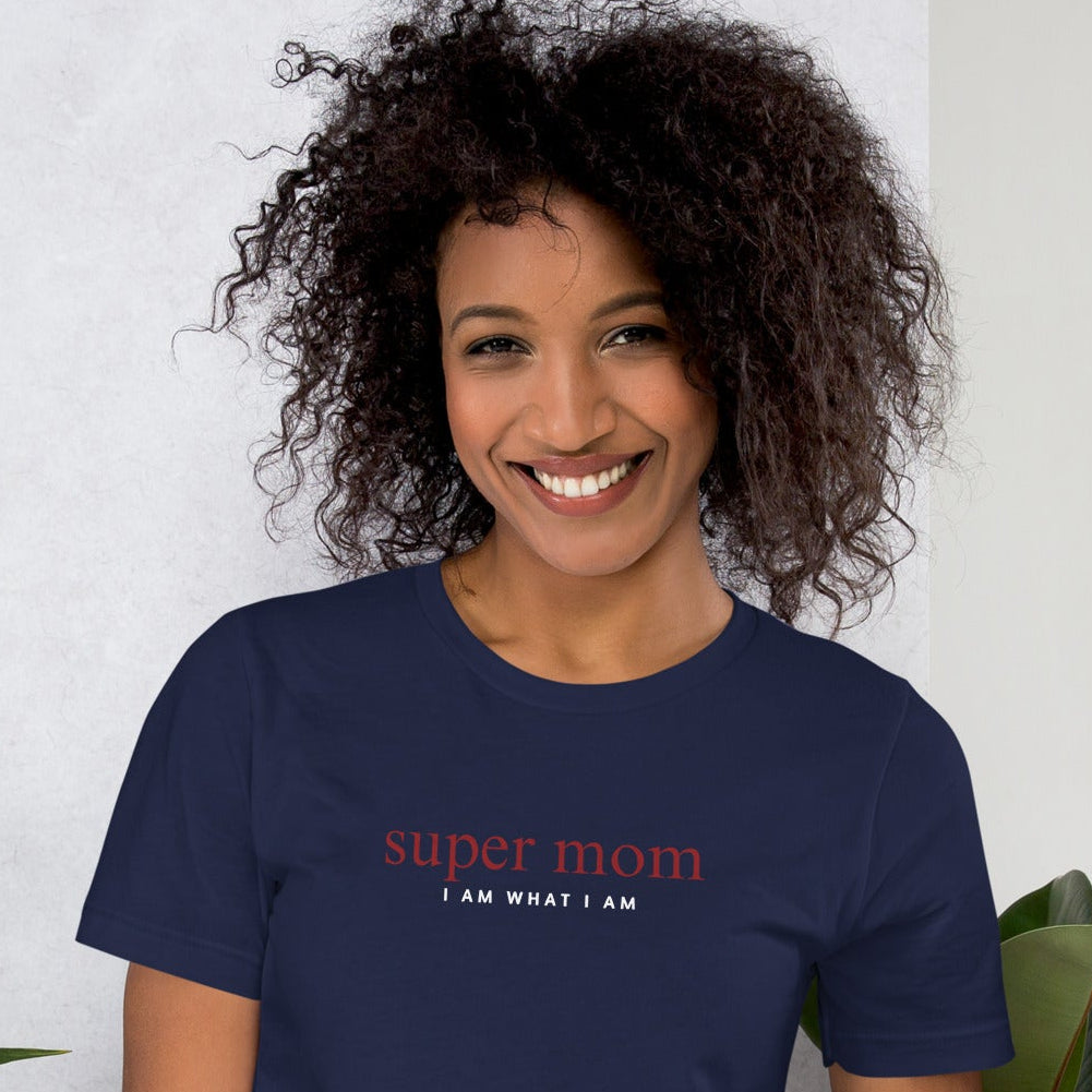 super mom unisex t-shirt navy