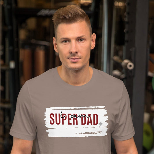 I Am Super Dad Short-Sleeve Unisex T-Shirt pebble