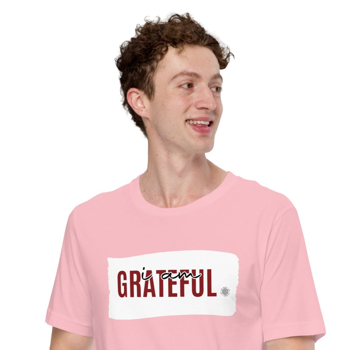I Am Grateful Adult Unisex T-Shirt pink
