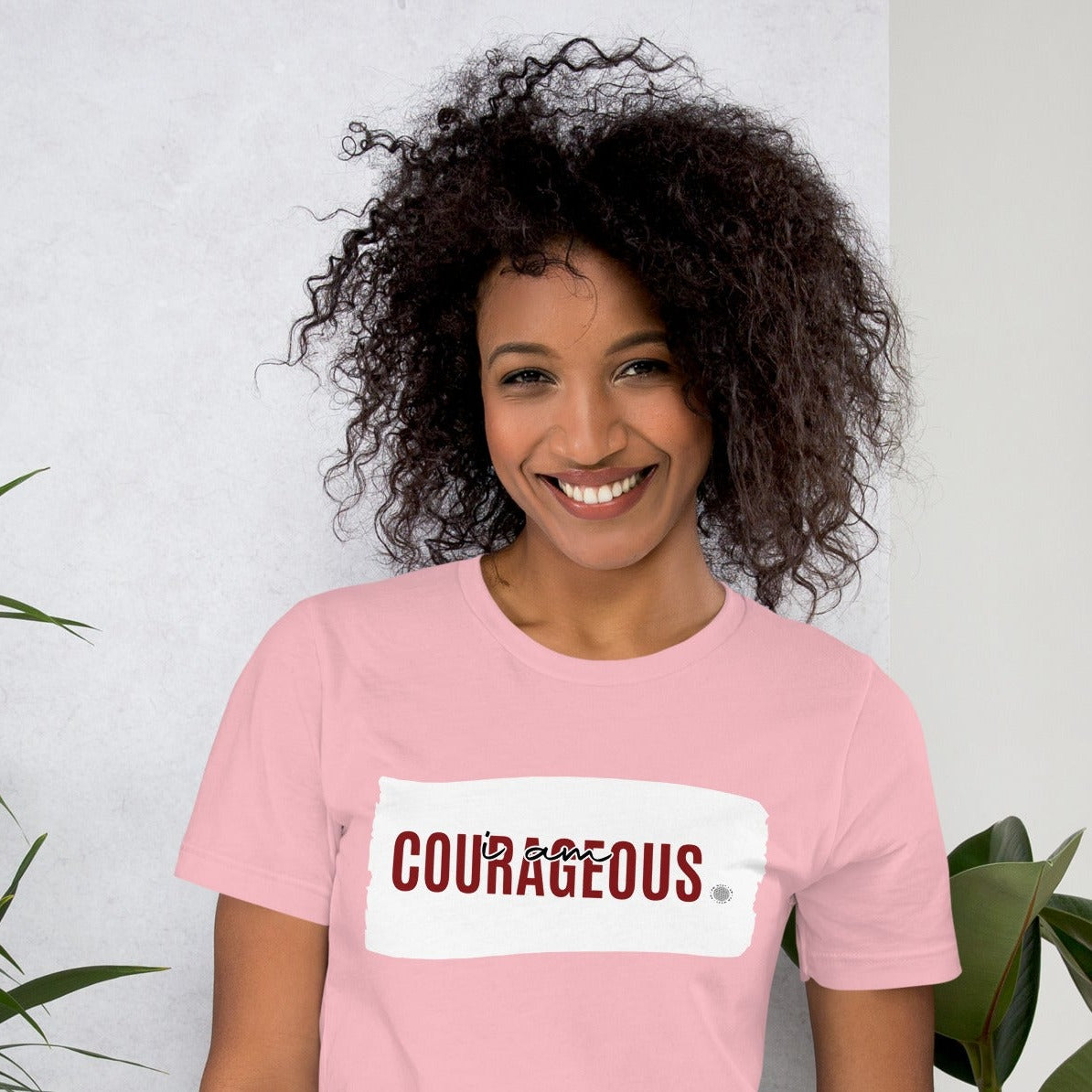 I Am Courageous Adult Unisex T-Shirt pink