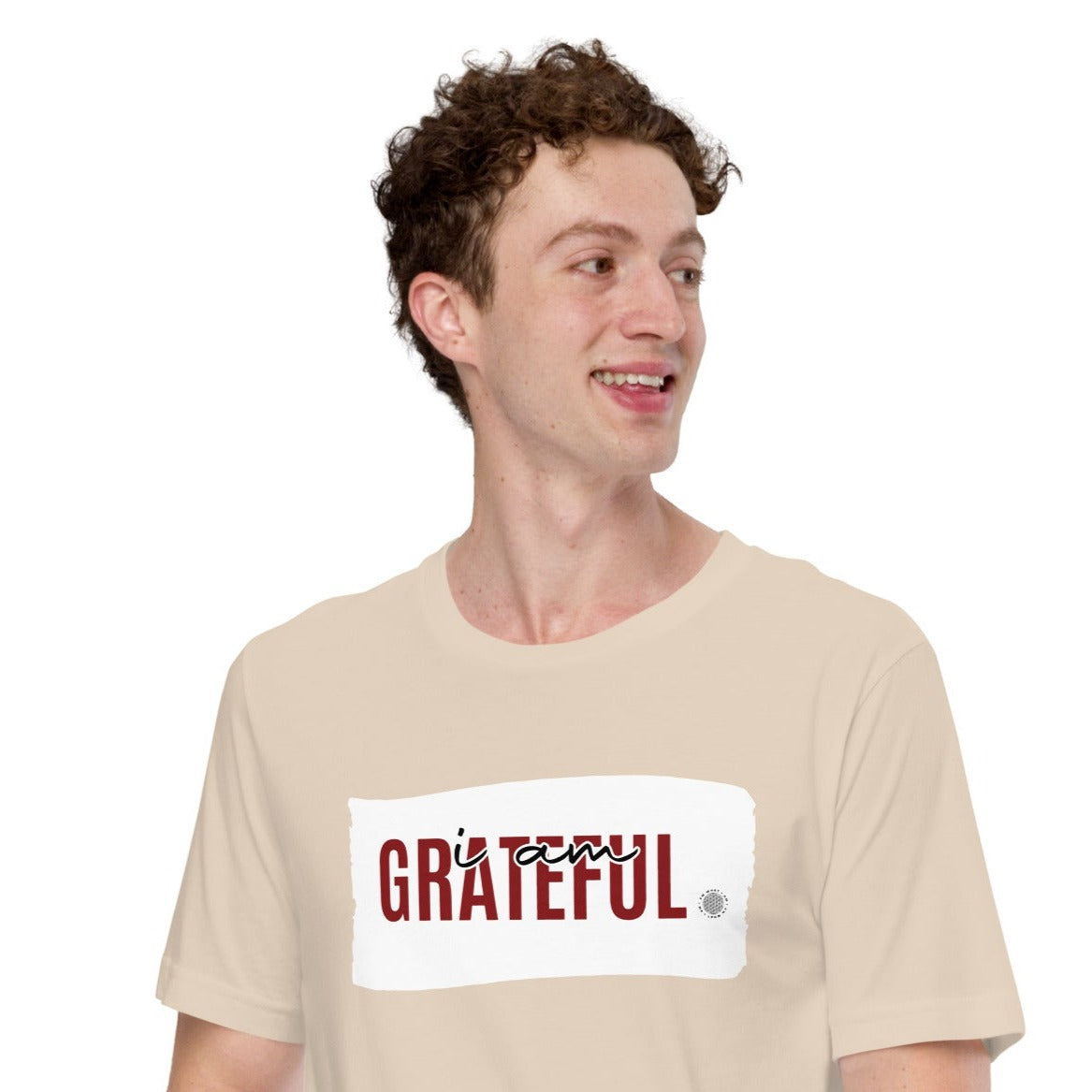 I Am Grateful Adult Unisex T-Shirt tan