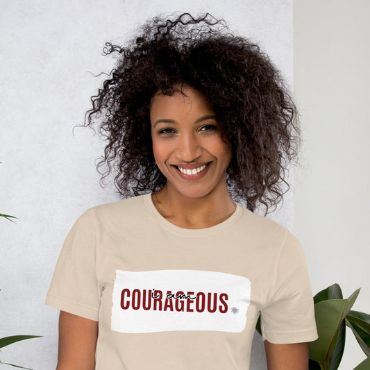I Am Courageous Adult Unisex T-Shirt tan
